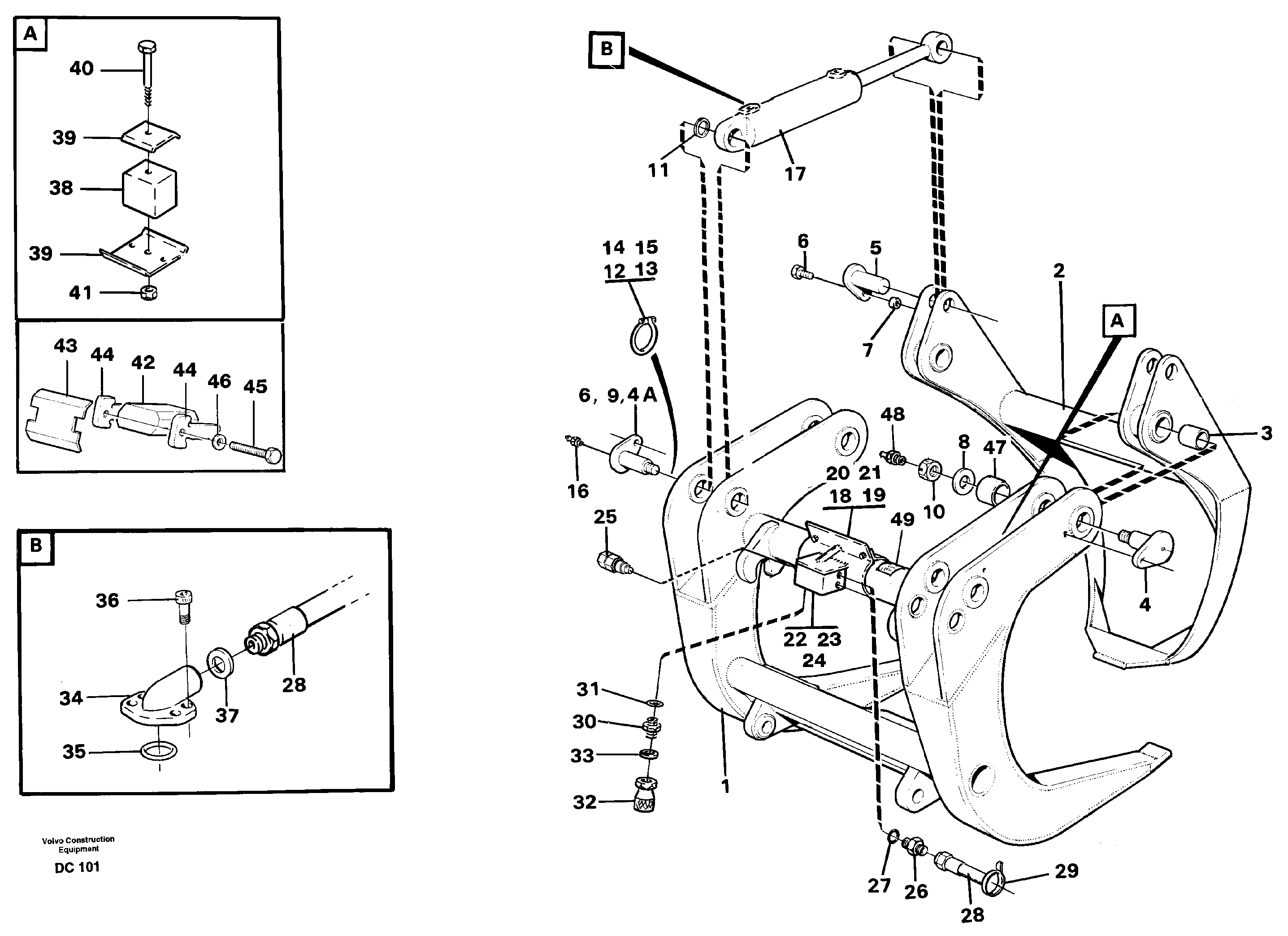 Unloading grapple  L160 — volvo parts diagram