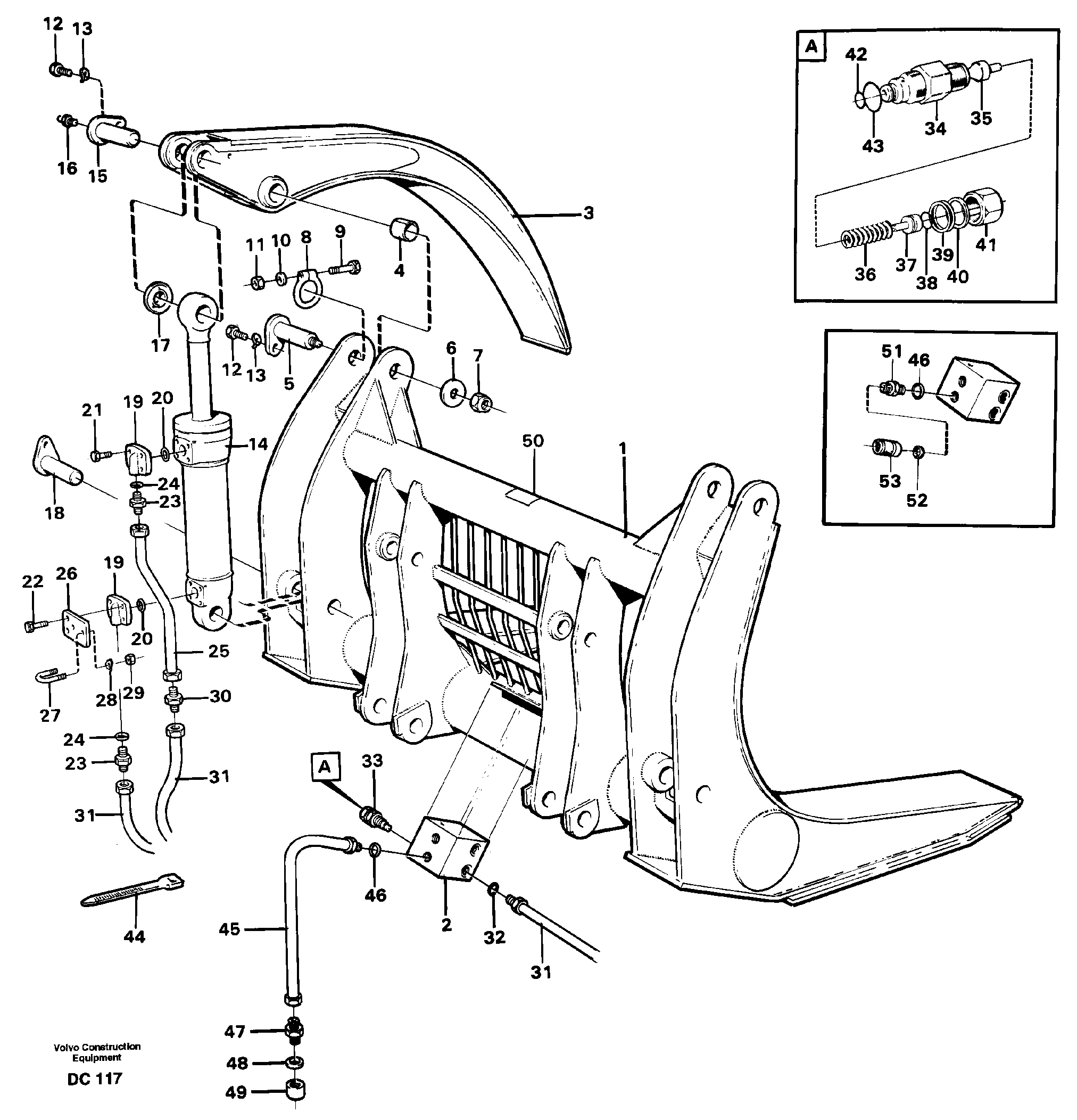 Tropical timber grapple  L160 — volvo parts diagram