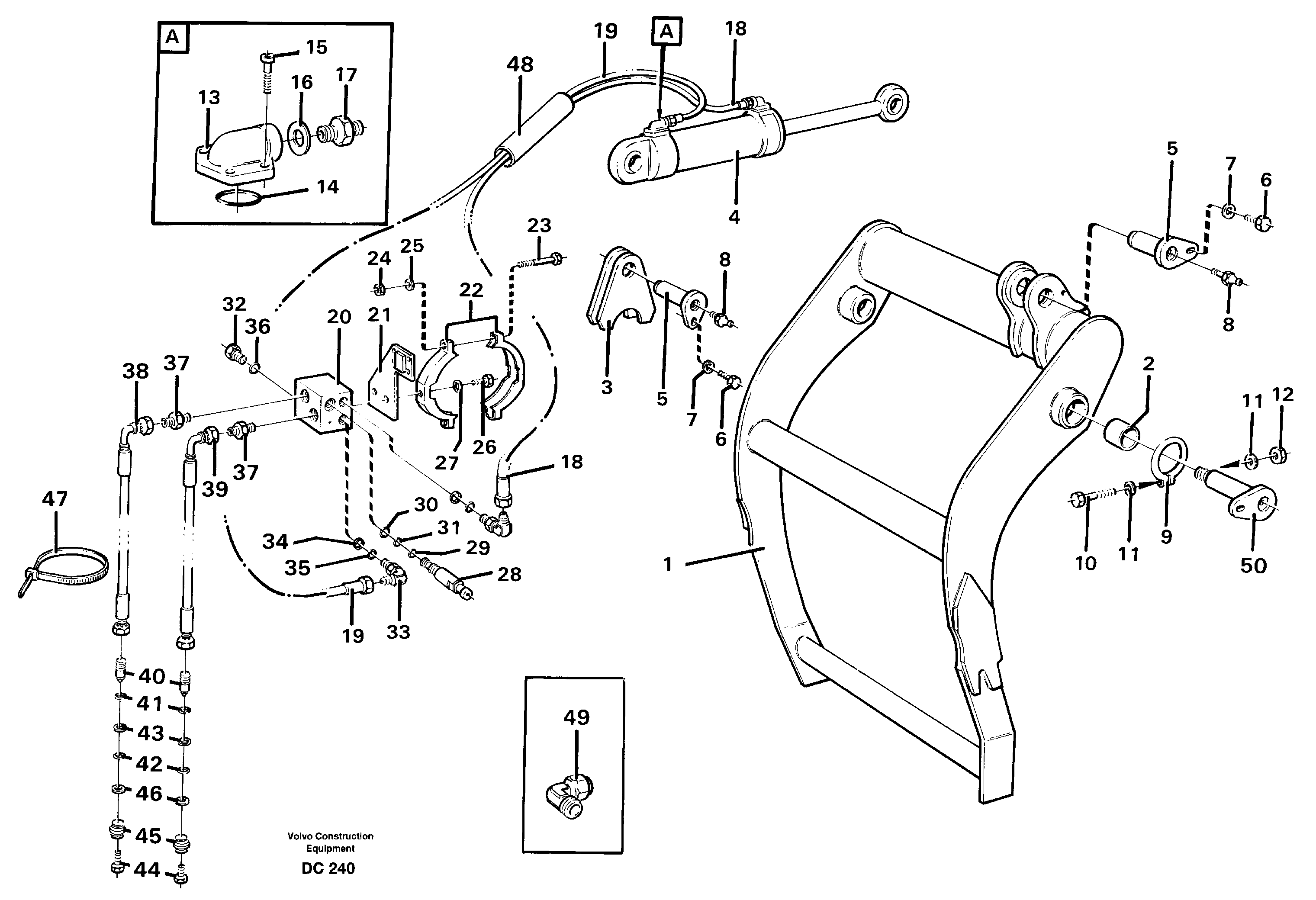 Holder-on  L50/B/C/D/E, L70/B/C/D — volvo parts diagram
