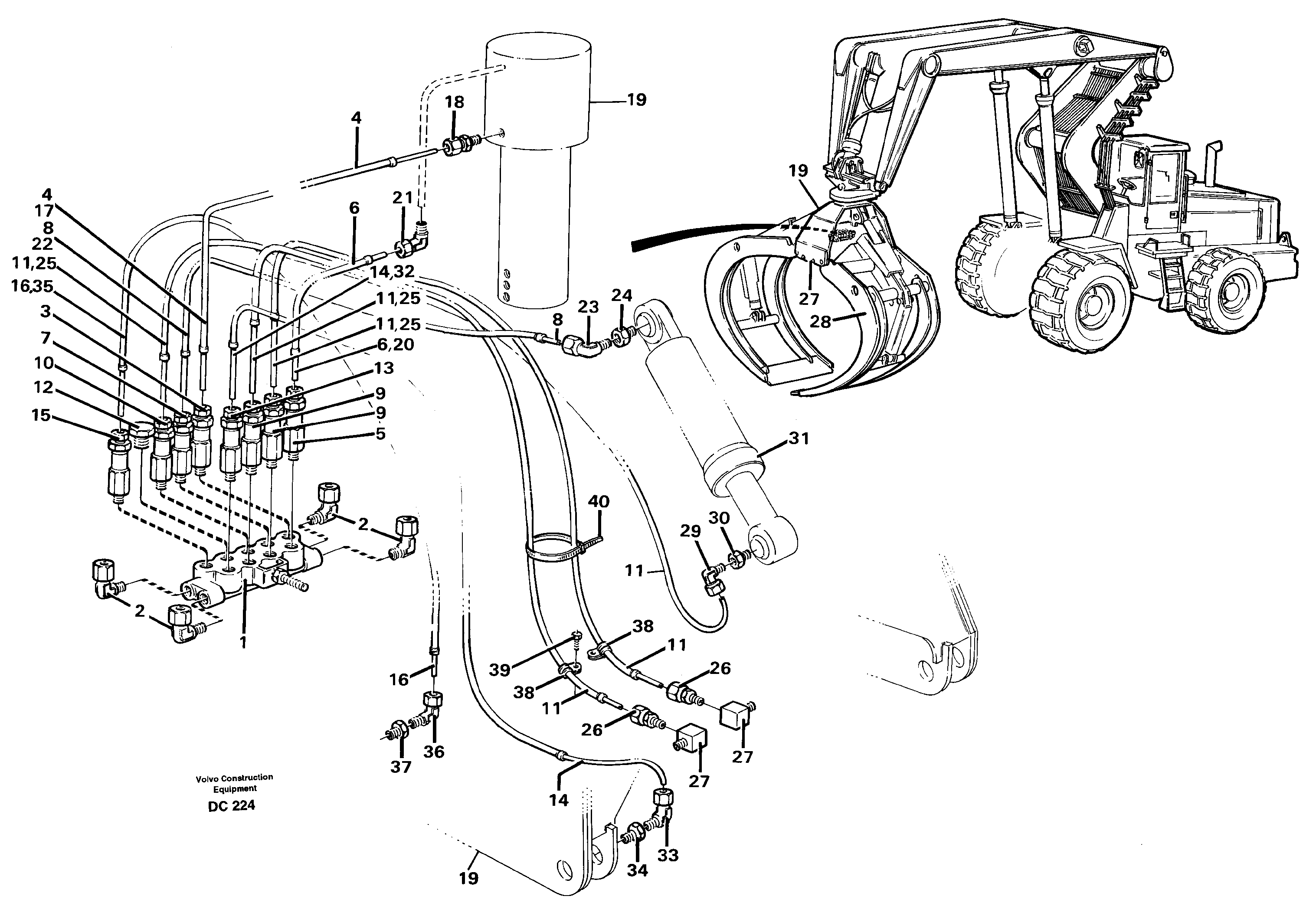 Distribution block, B6.  L PROD FOR 91852,91854,91855,92340,94463 — volvo parts diagram