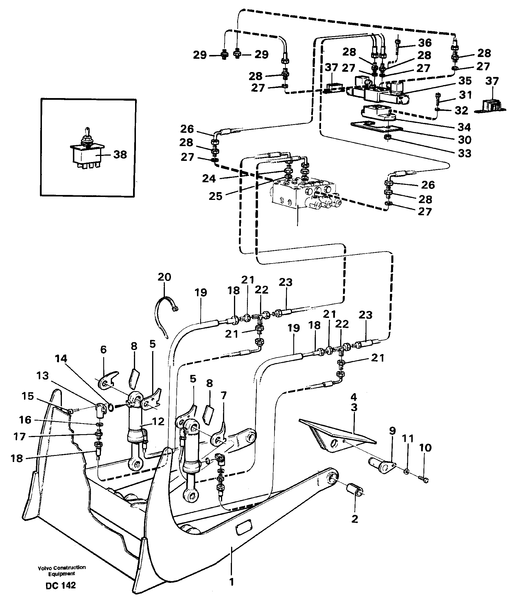 Log pusher  L160 — volvo parts diagram