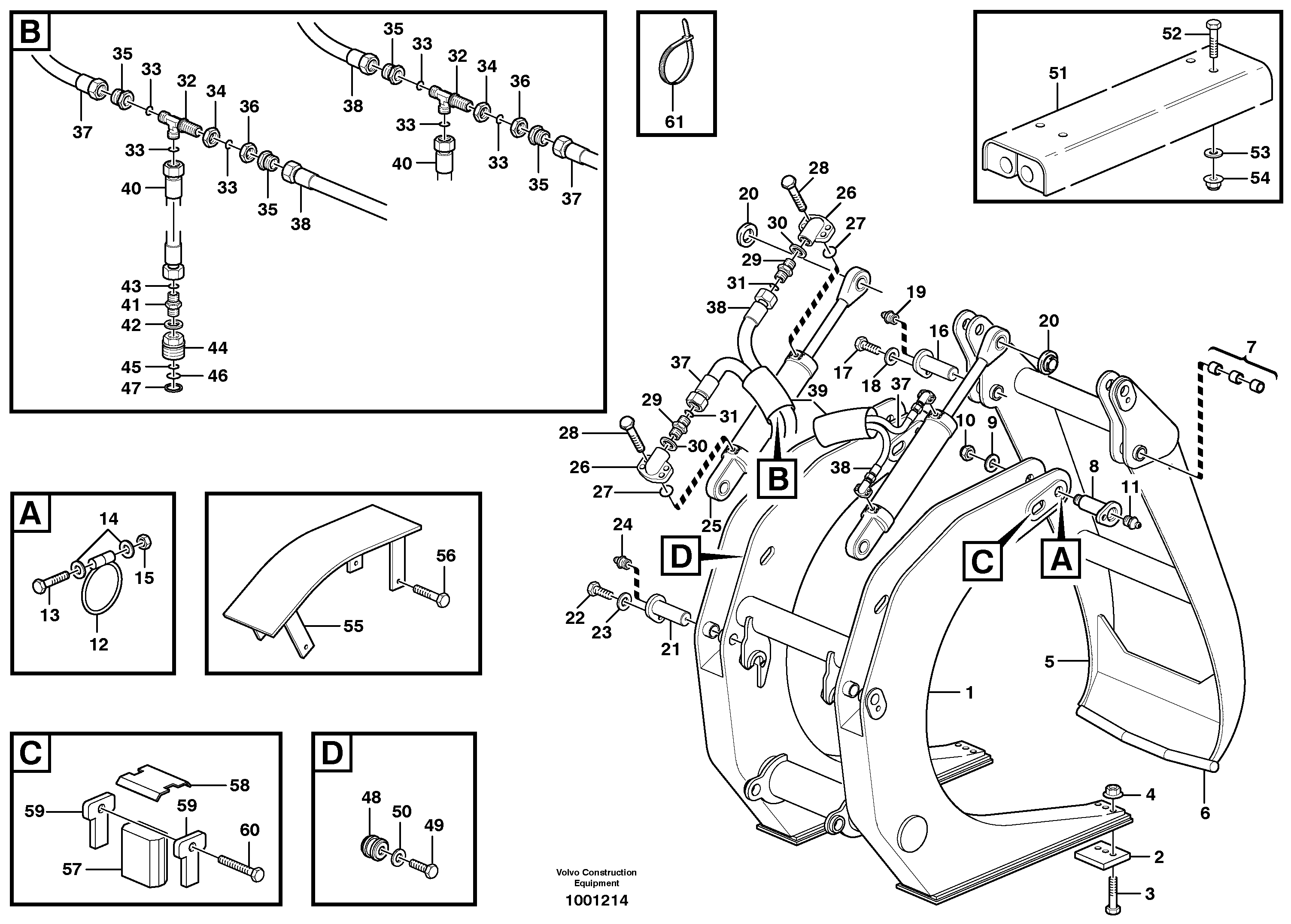 Whole-stem grapple  L150E, L180E, L220E — volvo parts diagram