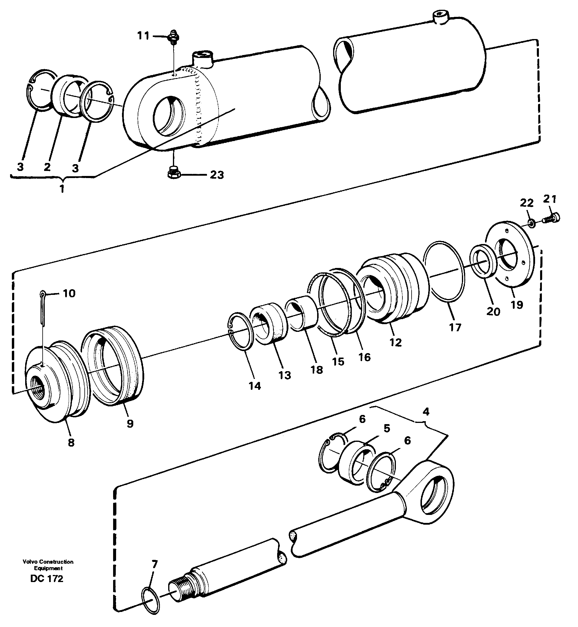 Hydraulic cylinder — volvo parts diagram