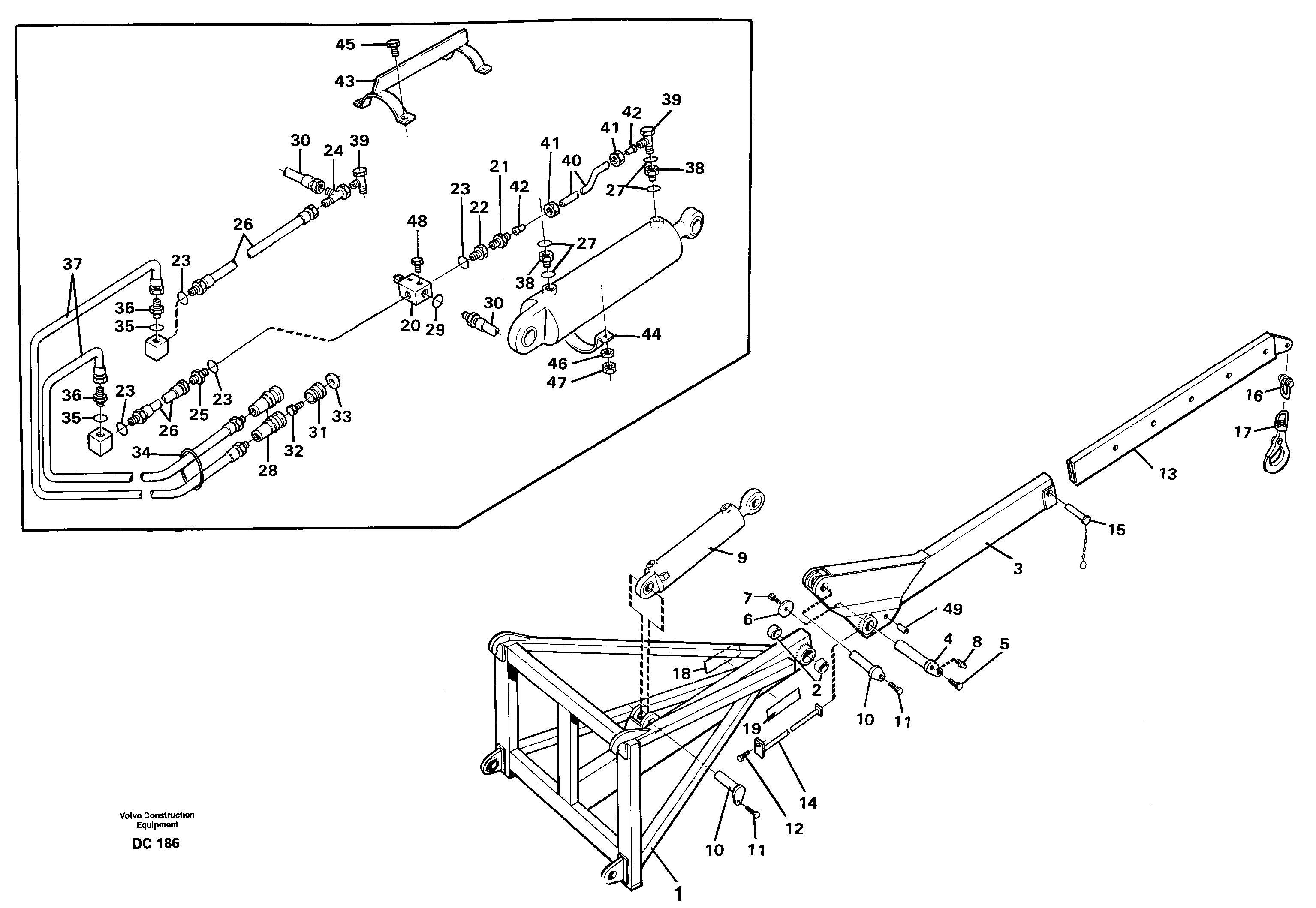 Lifting arm, luffing  L90/B, L120/B — volvo parts diagram