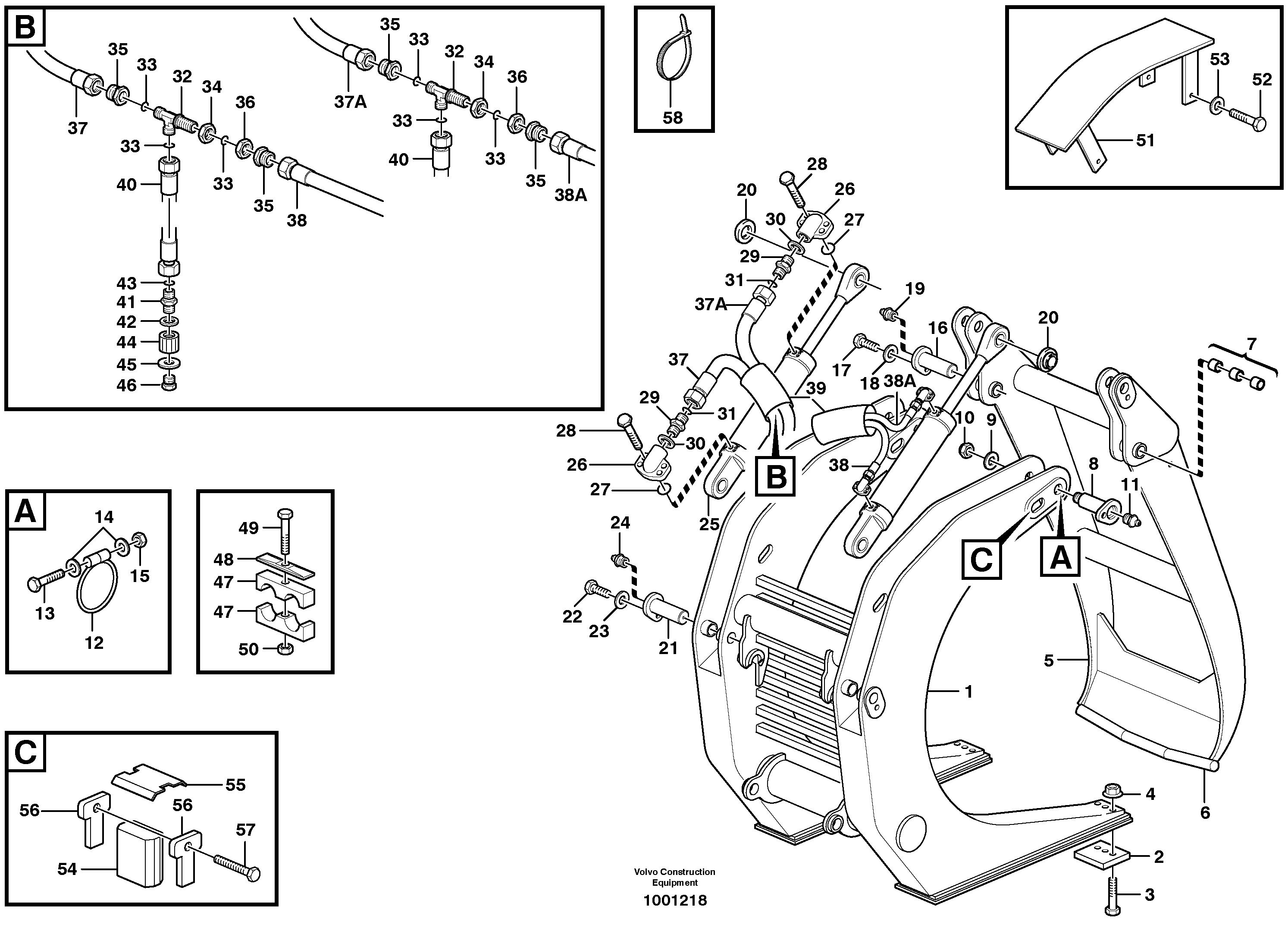 Whole-stem grapple  L150E, L180E, L220E — volvo parts diagram