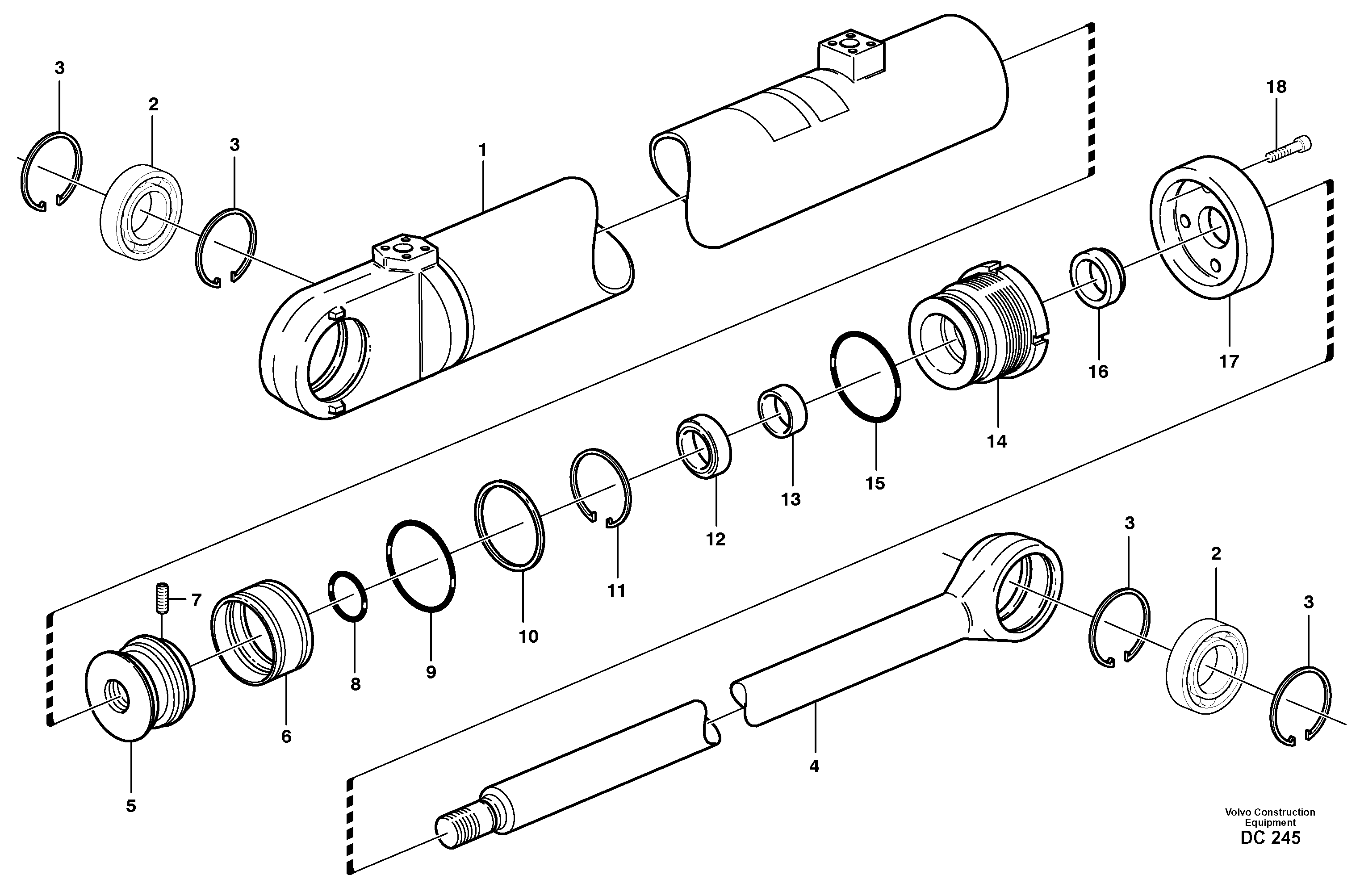 Hydraulic cylinder — volvo parts diagram