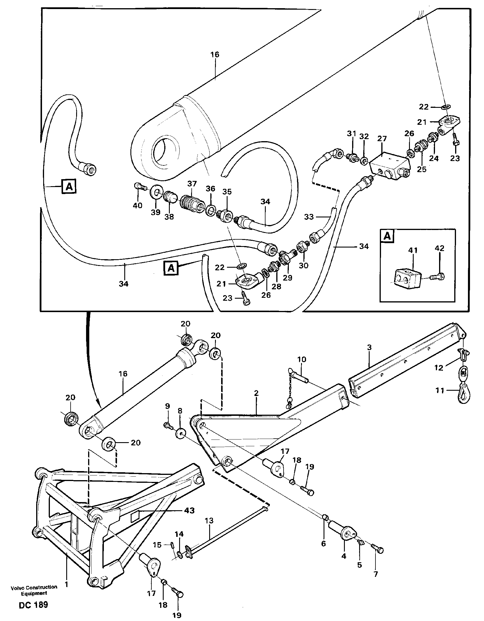 Lifting arm, luffing  L30, L50/L70-E, L60E, L90B-E, L110E, L120B-E, EL70/C — volvo parts diagram