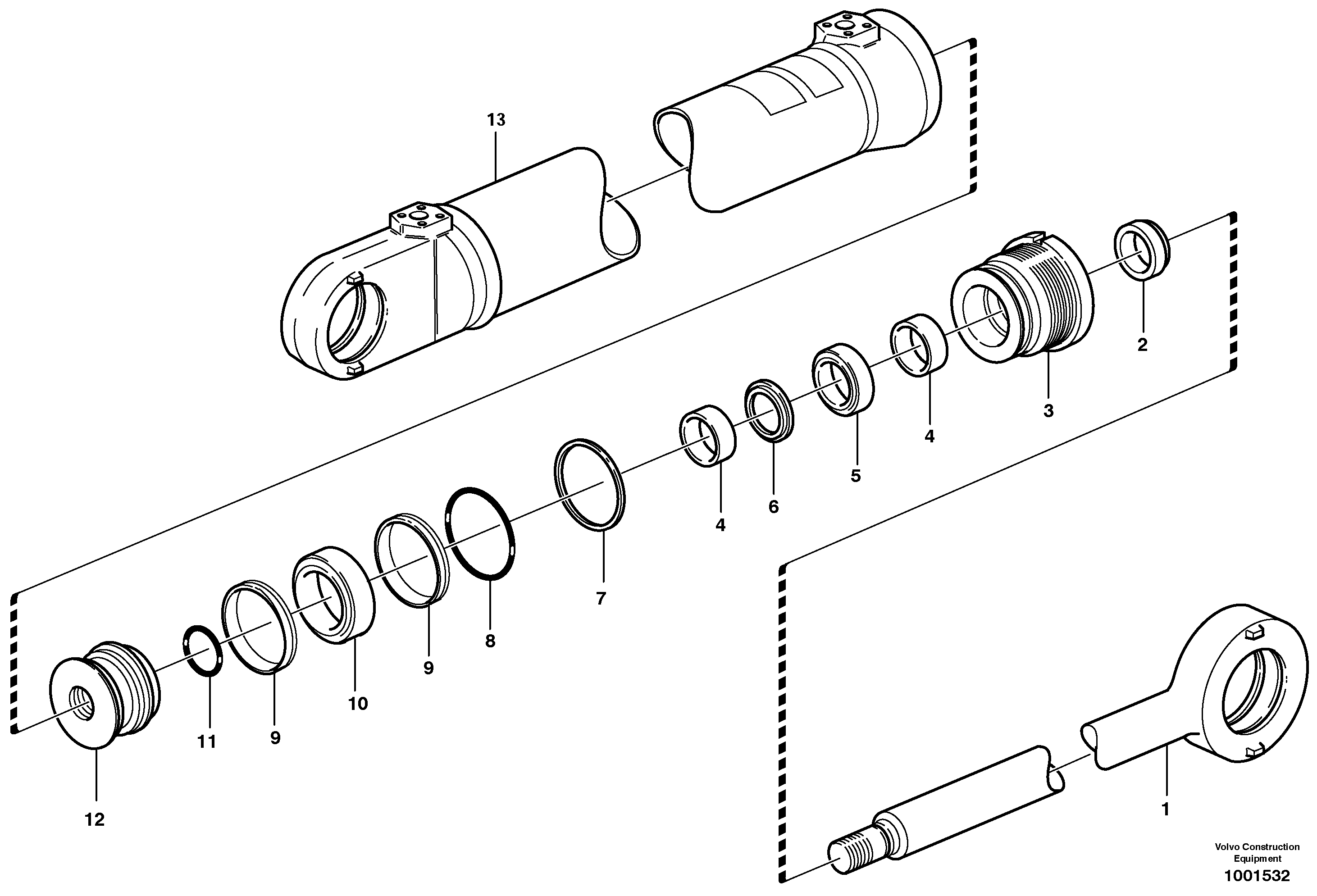 Hydraulic cylinder — volvo parts diagram