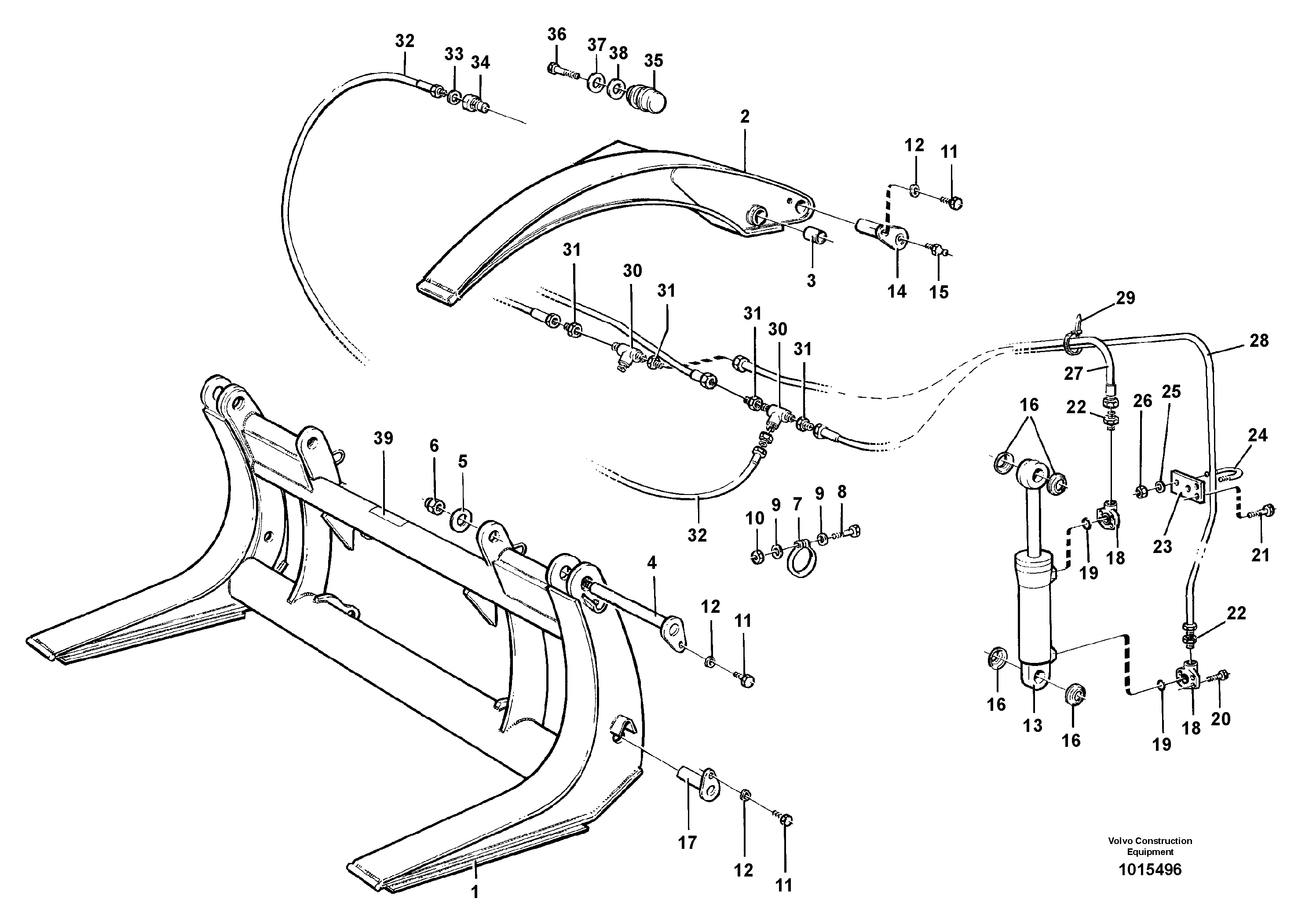 Tropical timber grapple  L110E, L120D/E, L150E, L180E — volvo parts diagram