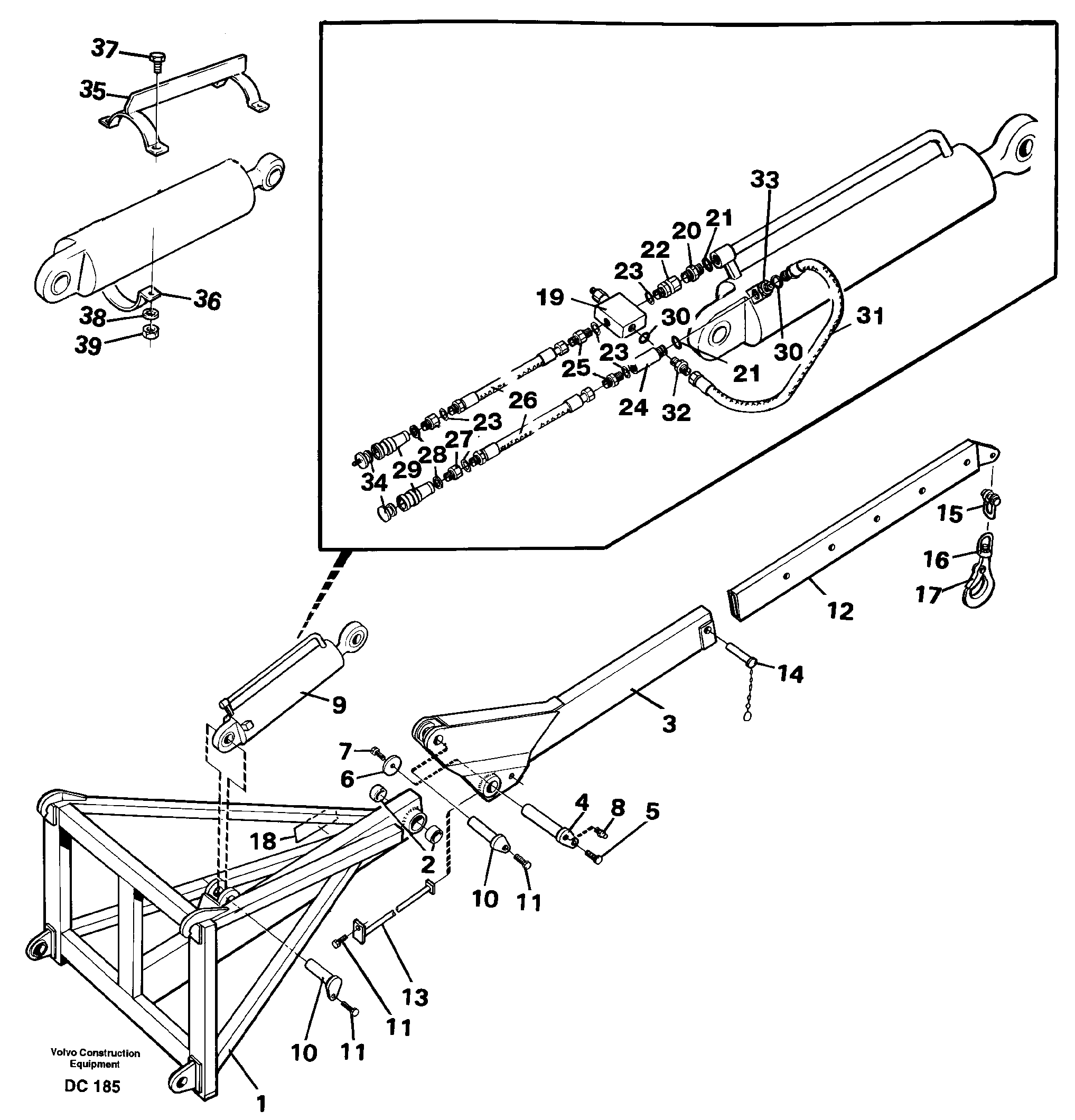 Lifting arm, luffing  L30, L50, L70 — volvo parts diagram