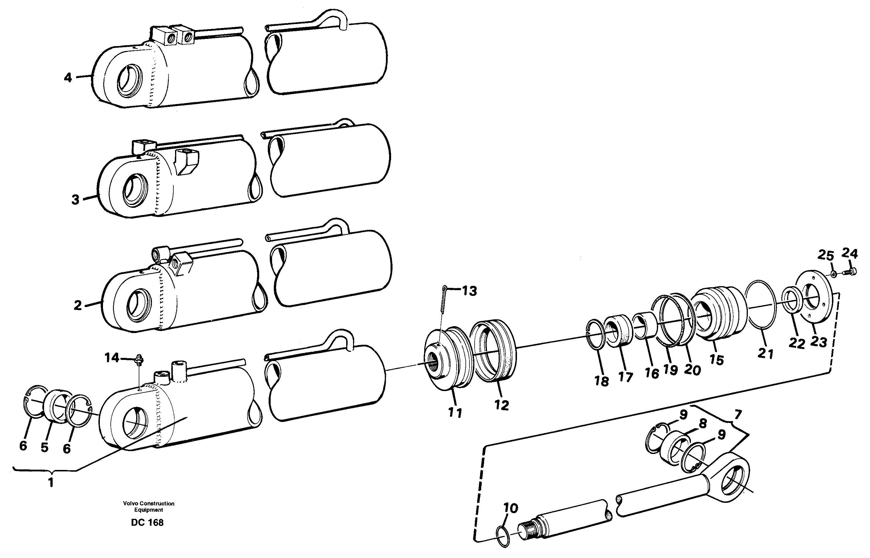 Hydraulic cylinder — volvo parts diagram