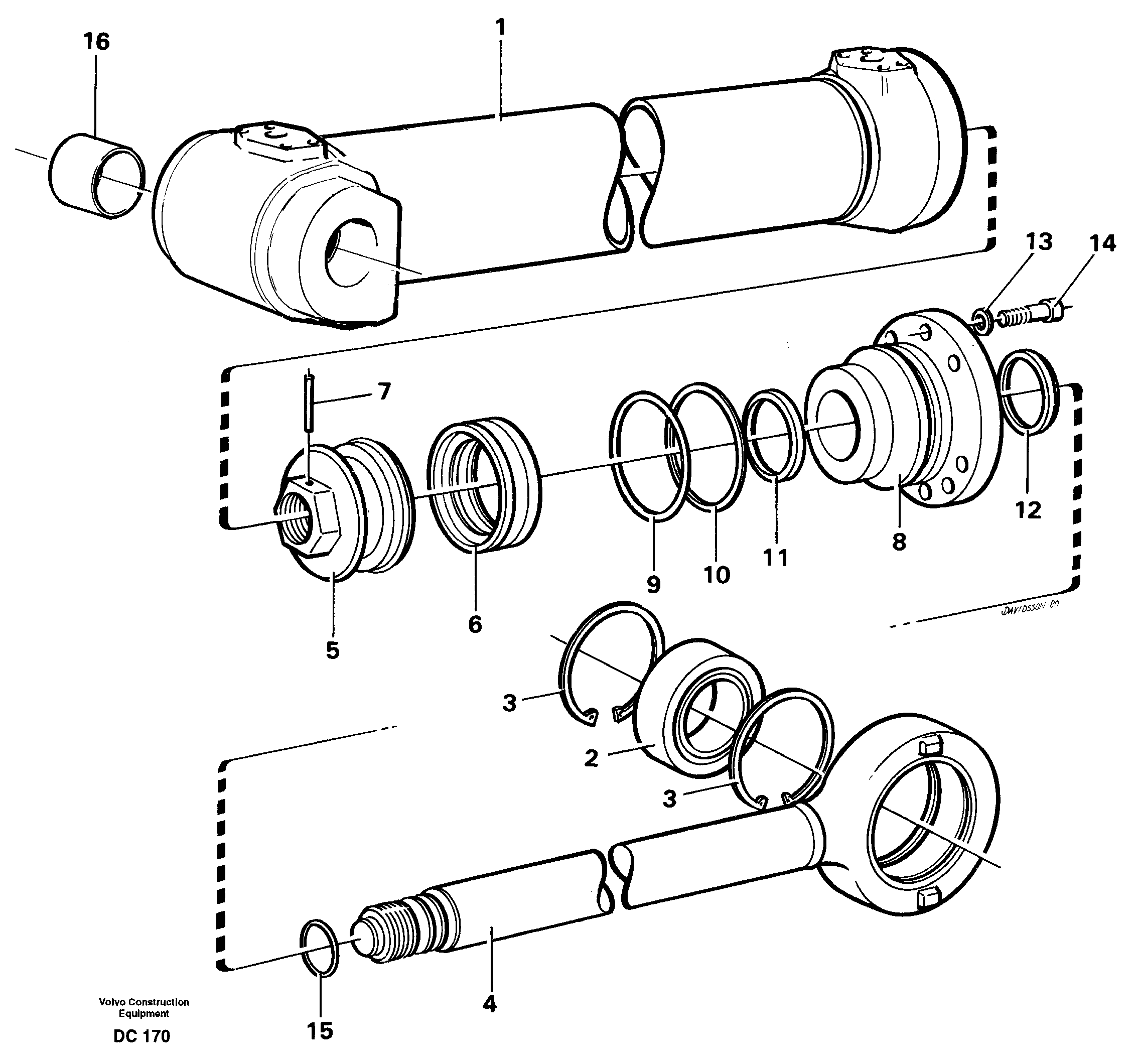 Hydraulic cylinder — volvo parts diagram