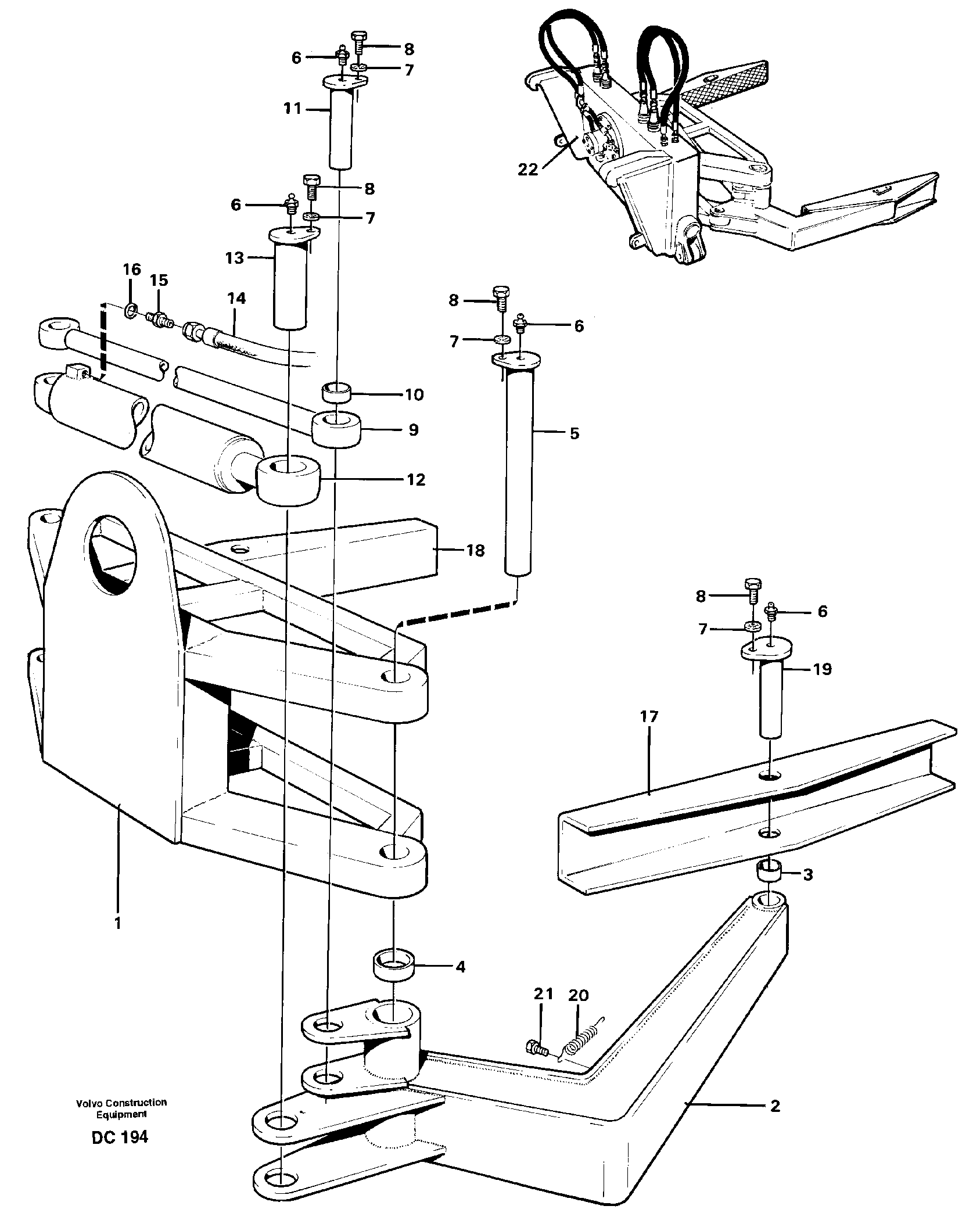 Box rotator  L50, L70 — volvo parts diagram