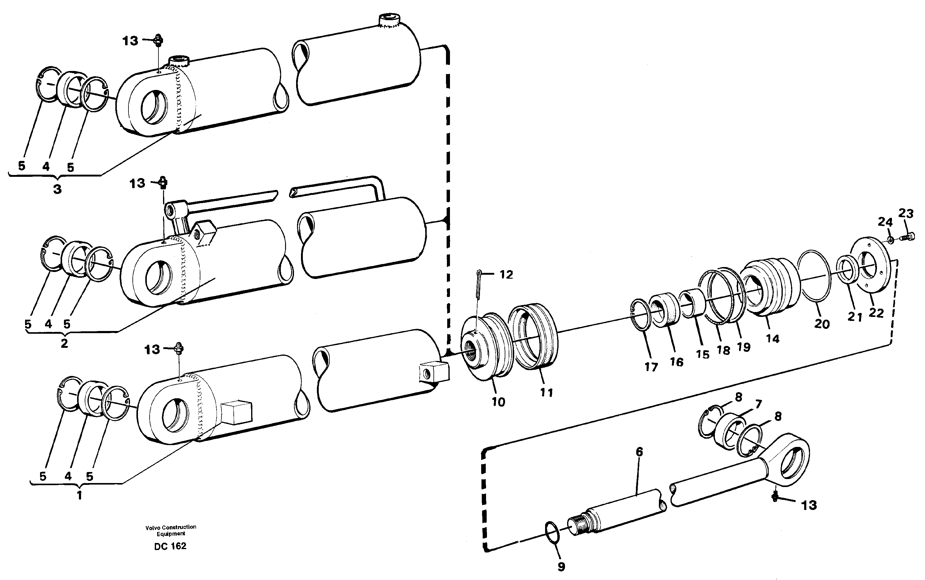 Hydraulic cylinder — volvo parts diagram