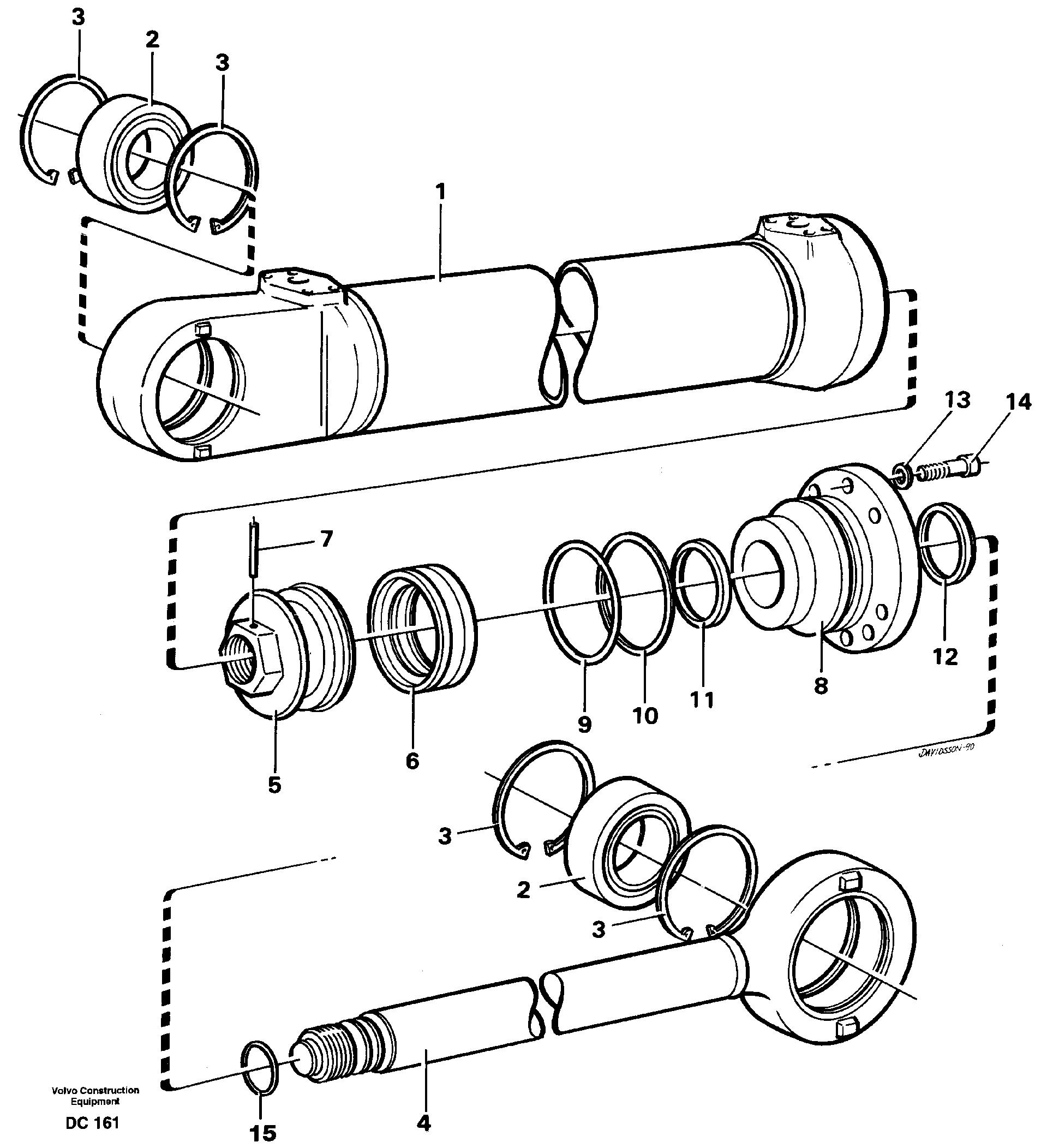 Hydraulic cylinder — volvo parts diagram