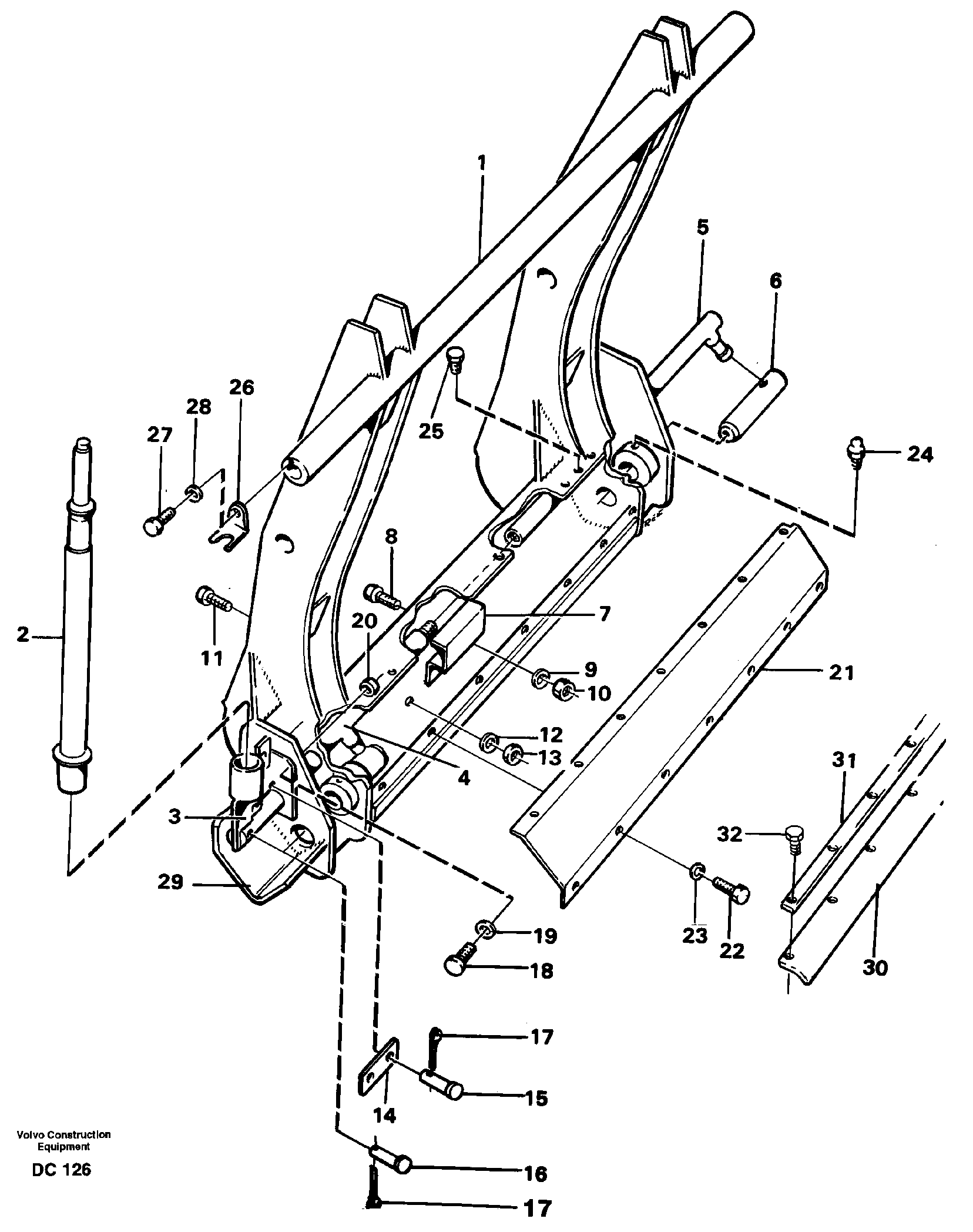 Mechanical attachment bracket  L50, L70, L90/B/C/D, L120/B/C/D — volvo parts diagram