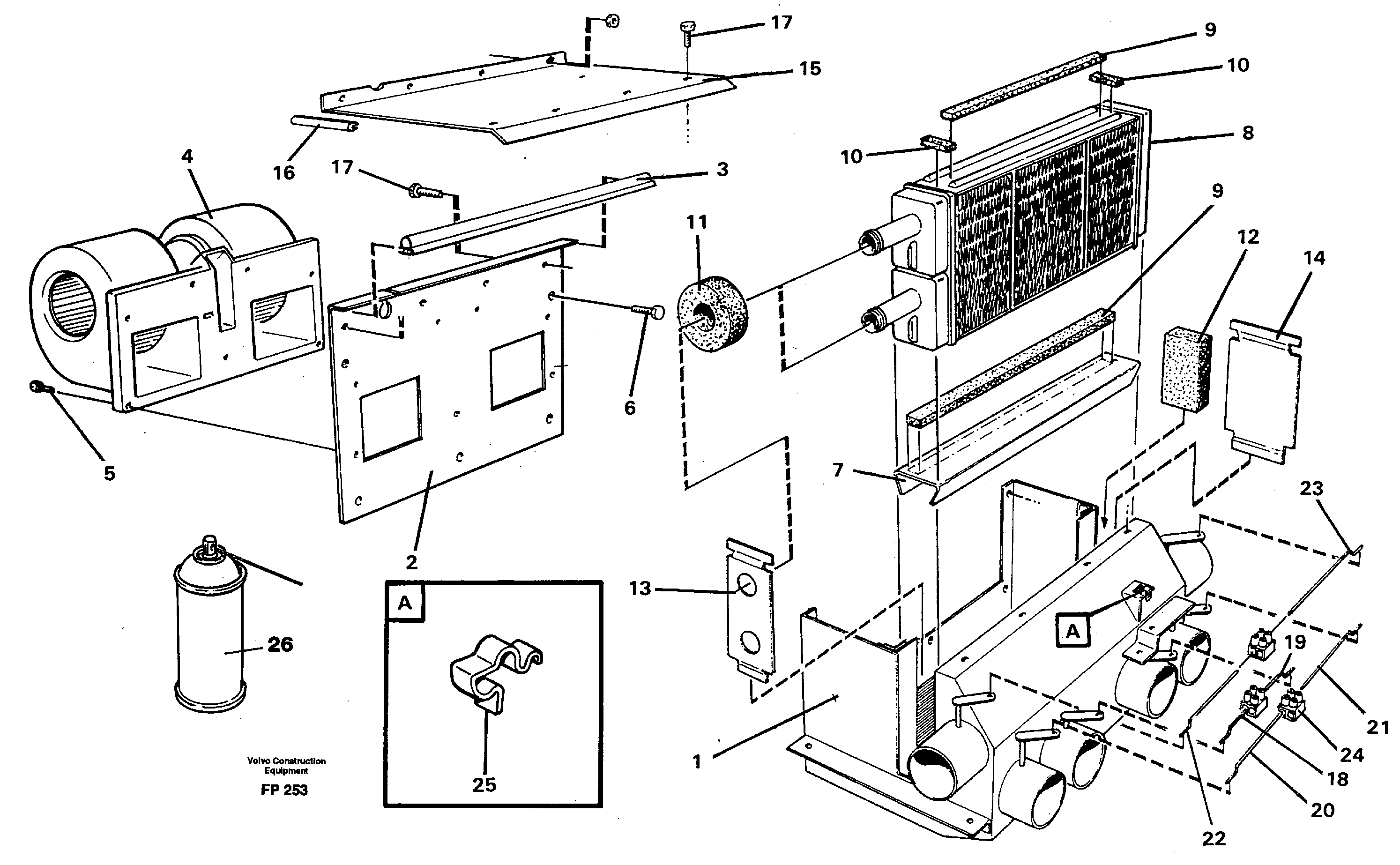 Cab heater — volvo parts diagram