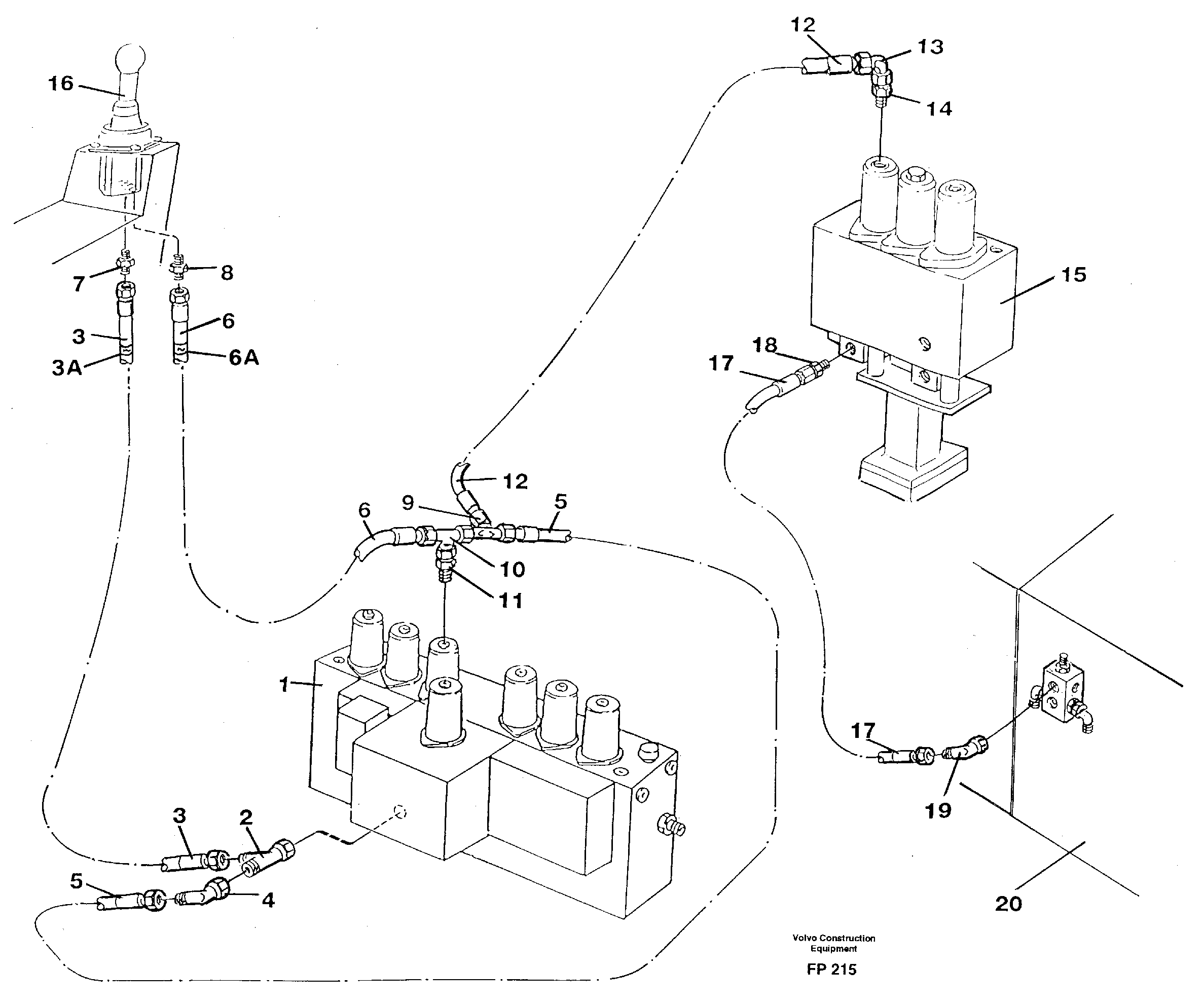 Servo hydraulics, bucket — volvo parts diagram