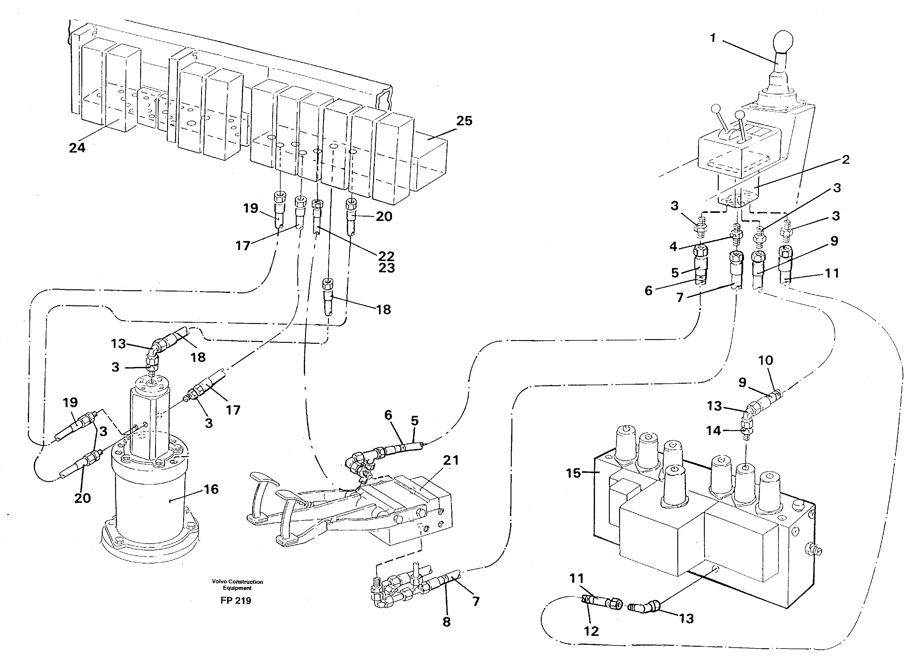 Servo hydr.support/ parking brake — volvo parts diagram