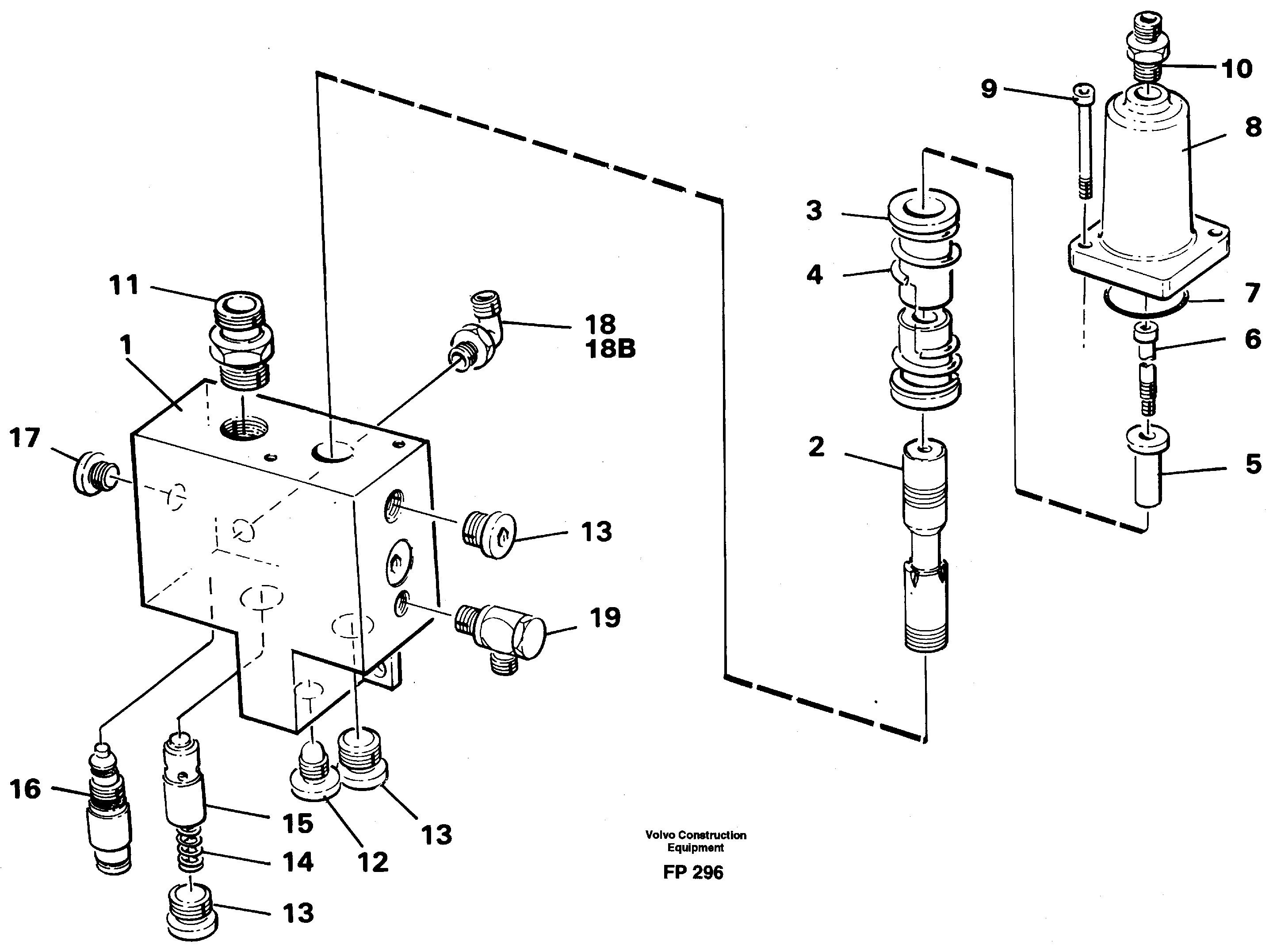 Hose rupture valve, knuckle cylinder  14267963 — volvo parts diagram