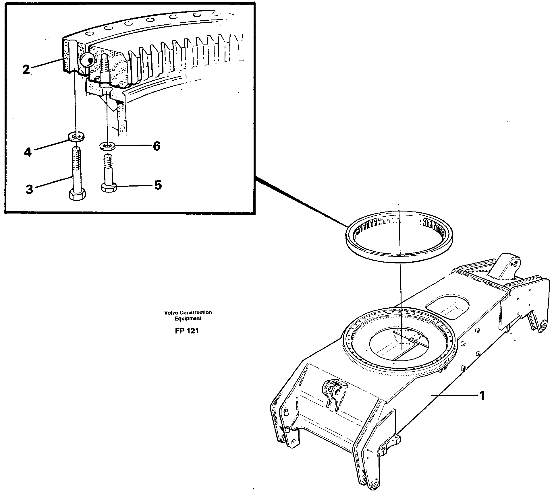 Slewing ring attachment — volvo parts diagram