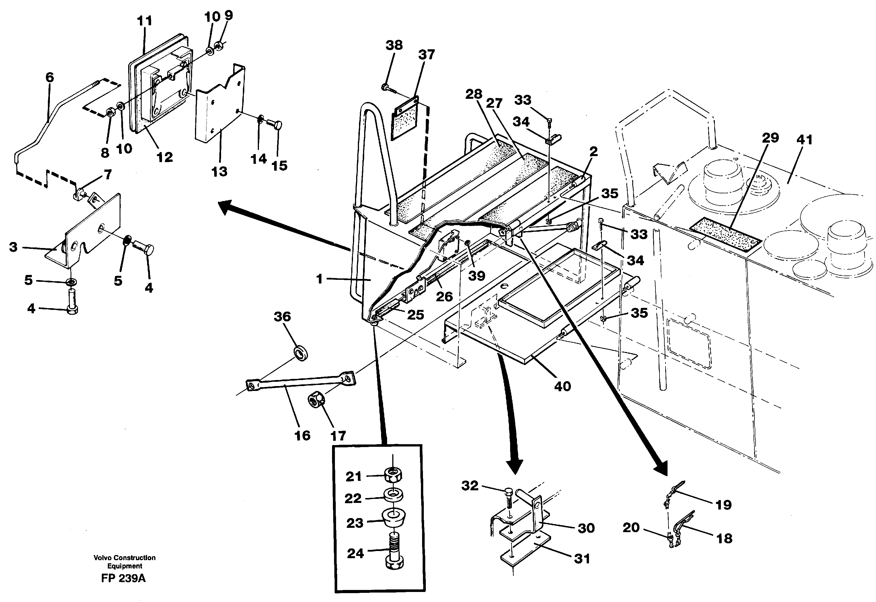 Casing over battery — volvo parts diagram