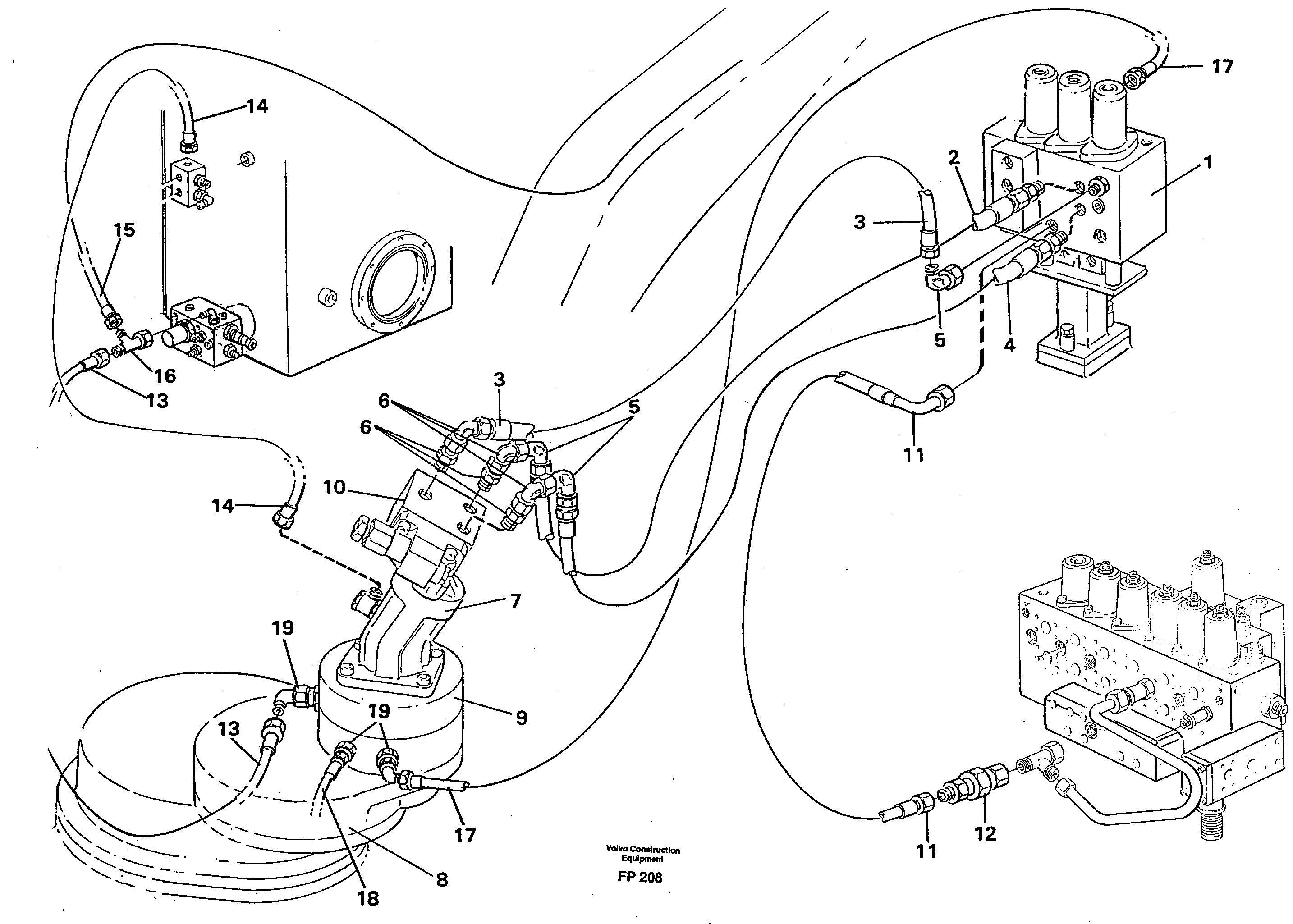 Boom swing system — volvo parts diagram