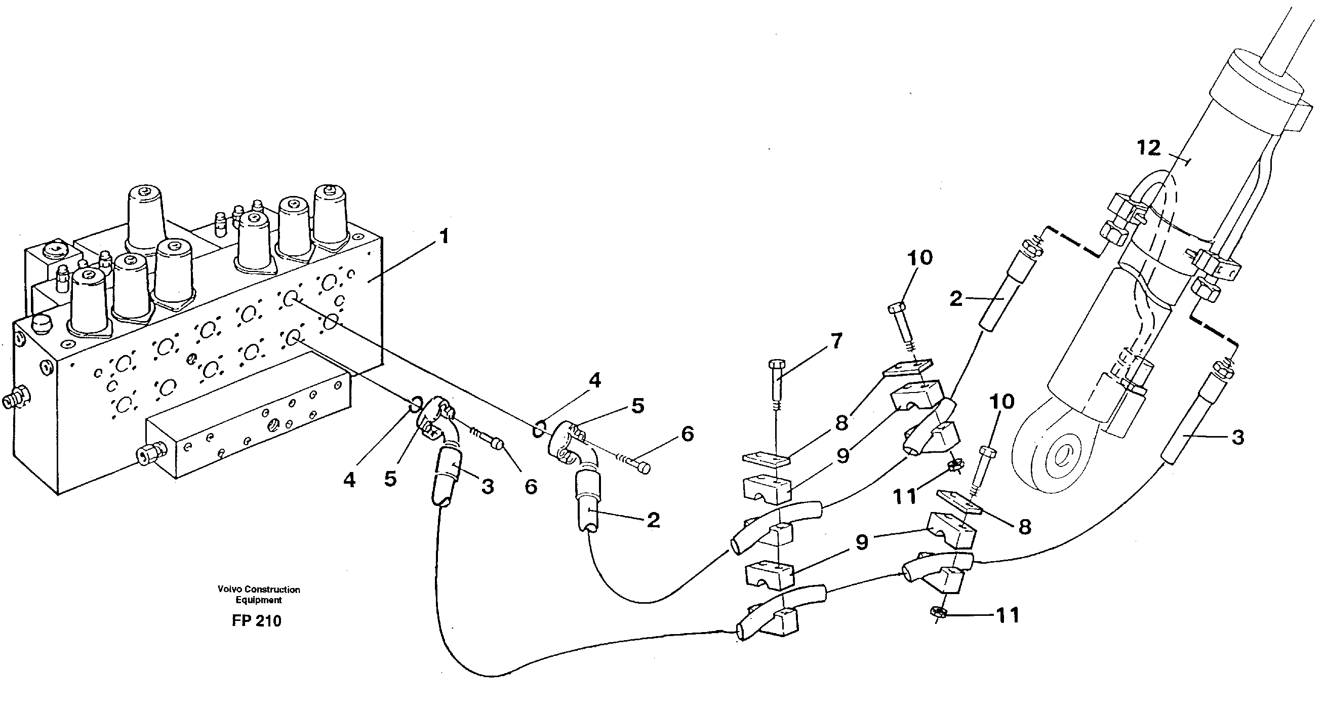 Hydraulic system, boom — volvo parts diagram