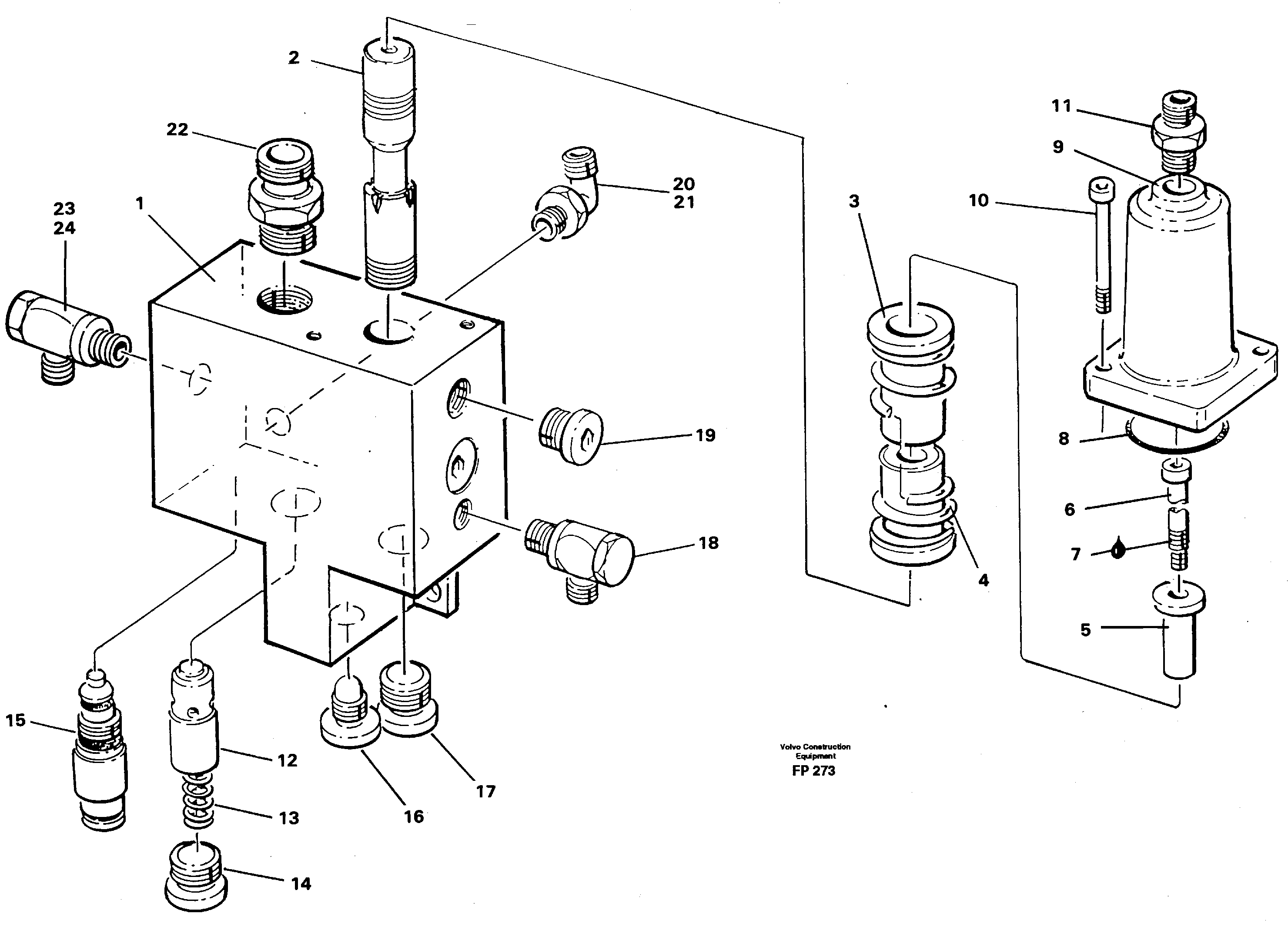 Hose rupture valve, boom cylinder  14268048 — volvo parts diagram