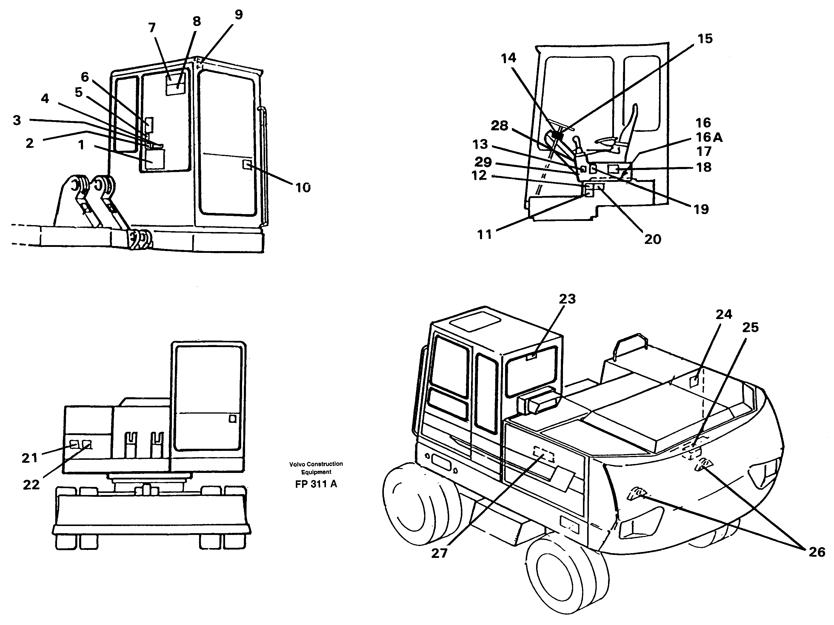 Sign plates and transfer,inner location — volvo parts diagram