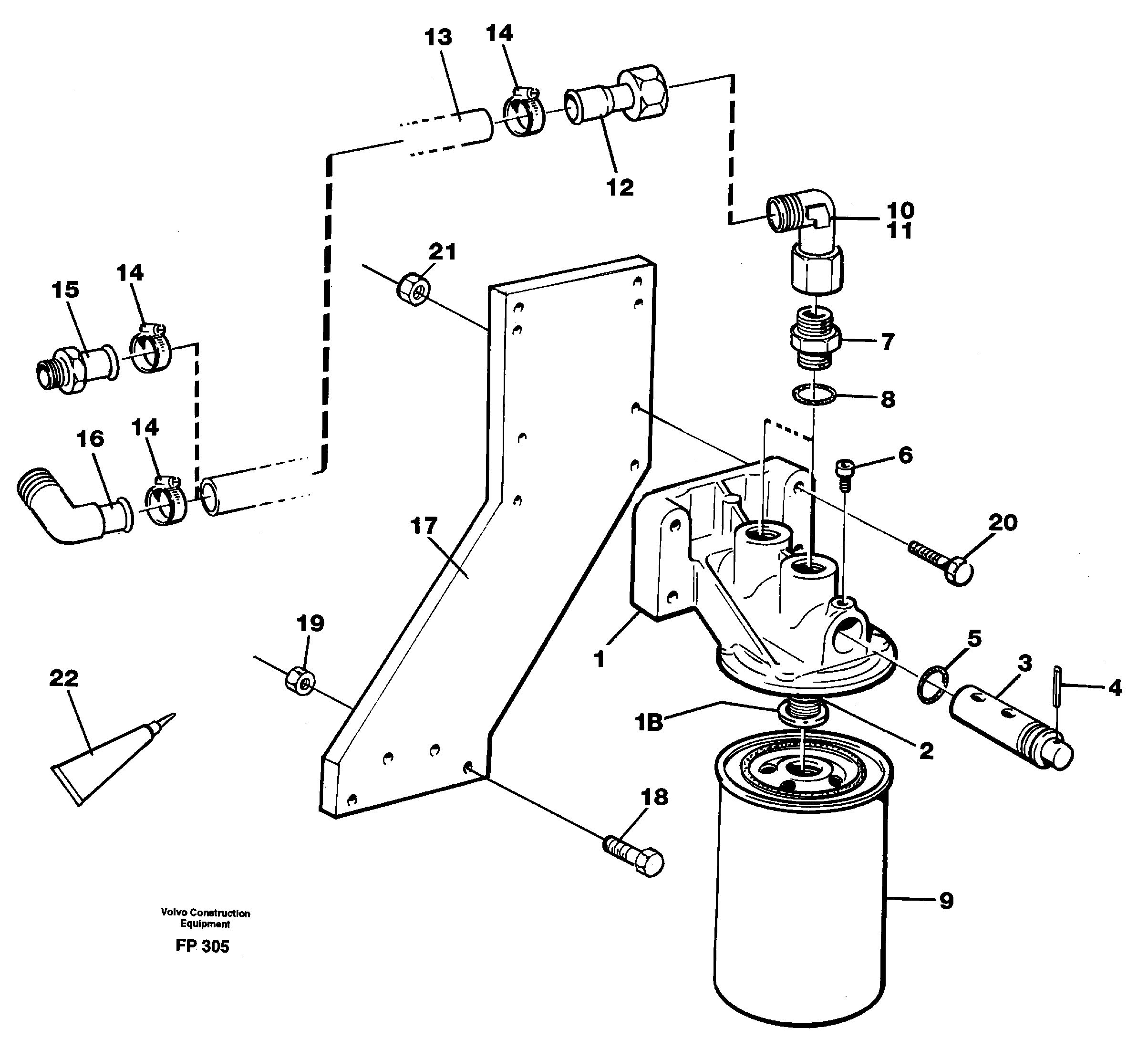 Coolant filter 14261022 — volvo parts diagram