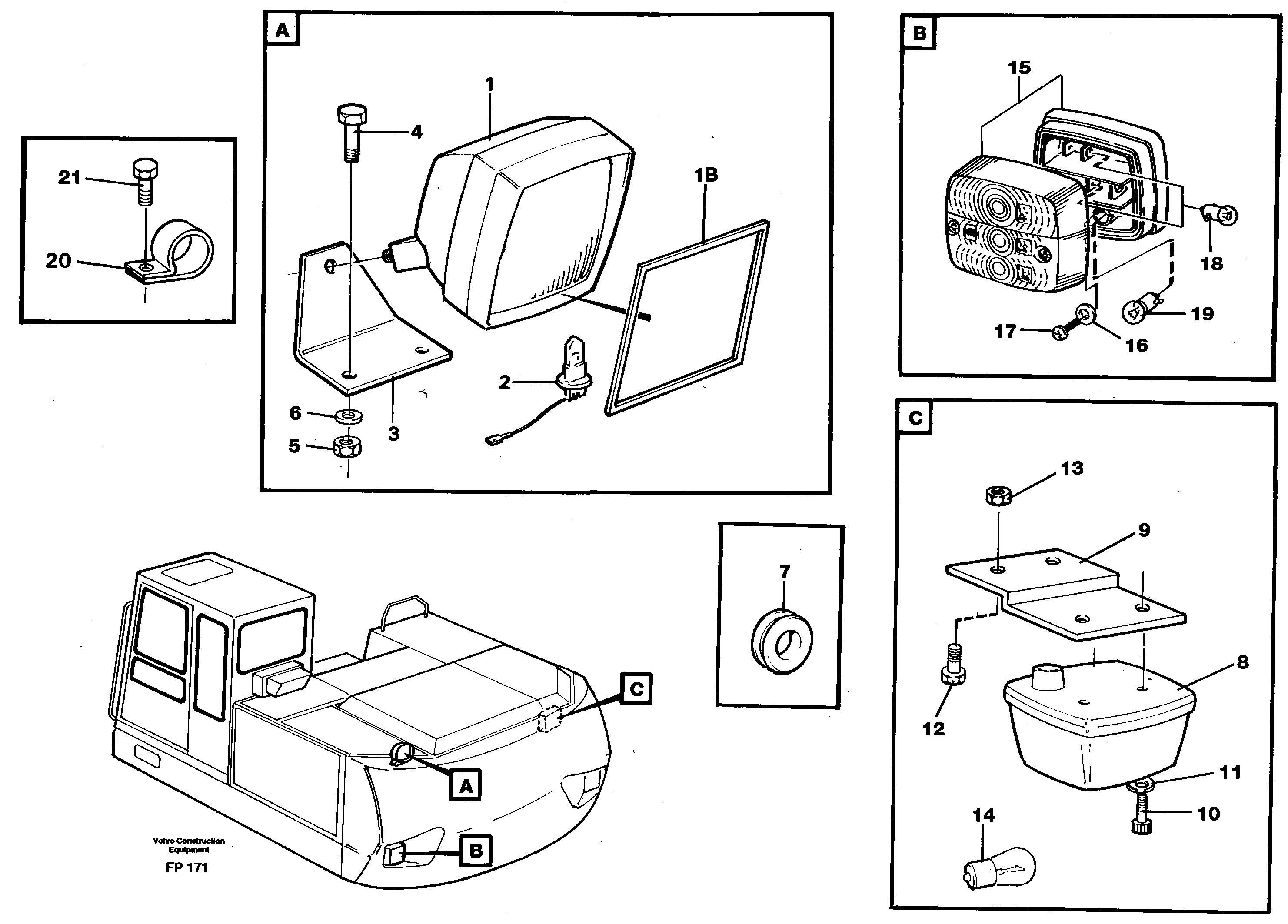 Lighting, rear — volvo parts diagram
