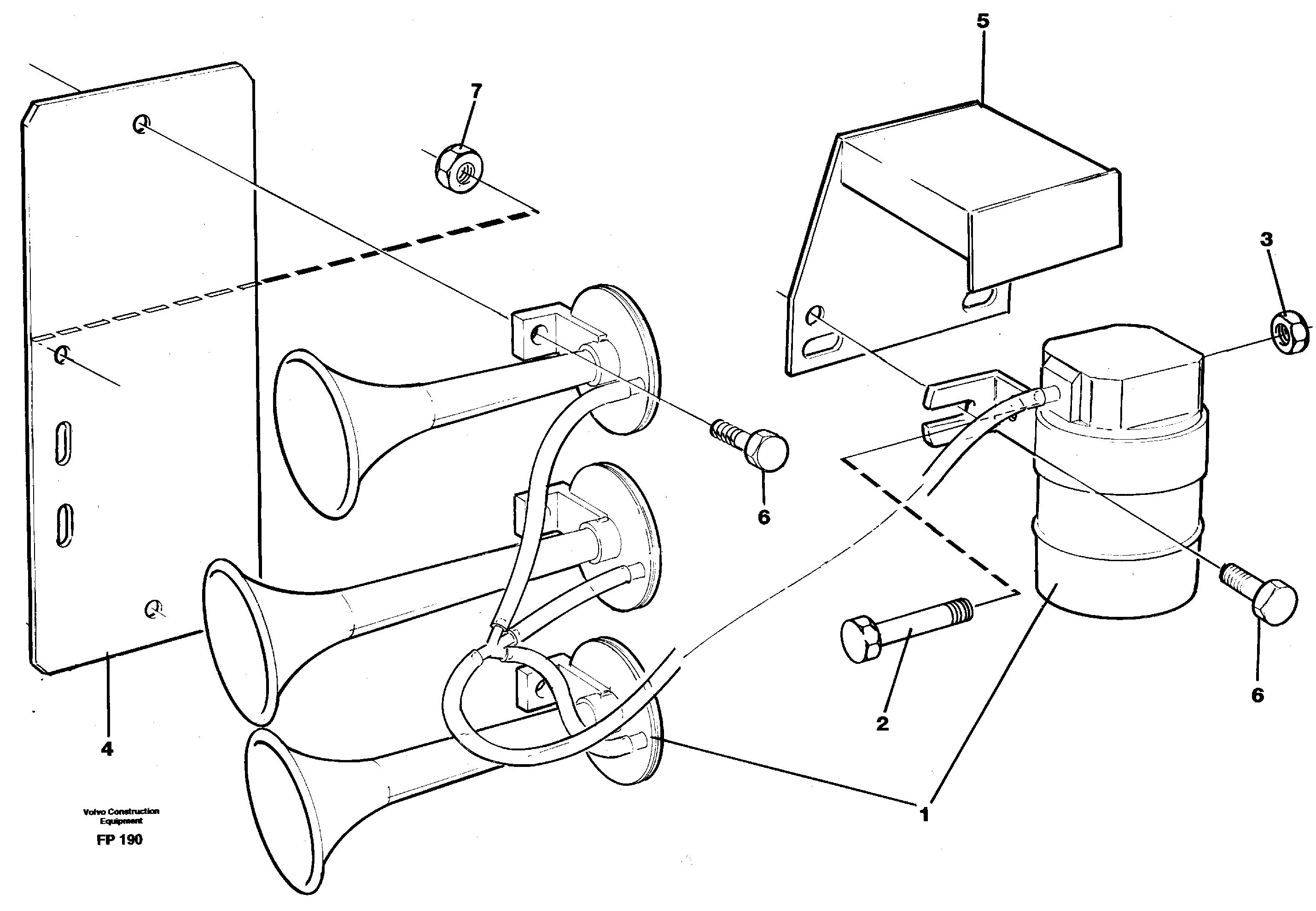 Compressor horn — volvo parts diagram