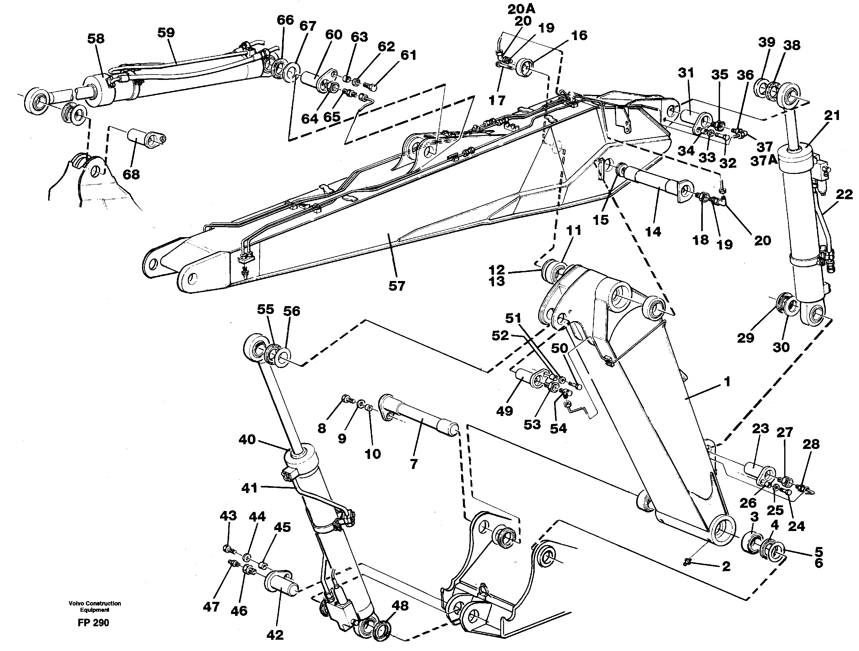 Adjustable boom with assembly  14267963 — volvo parts diagram
