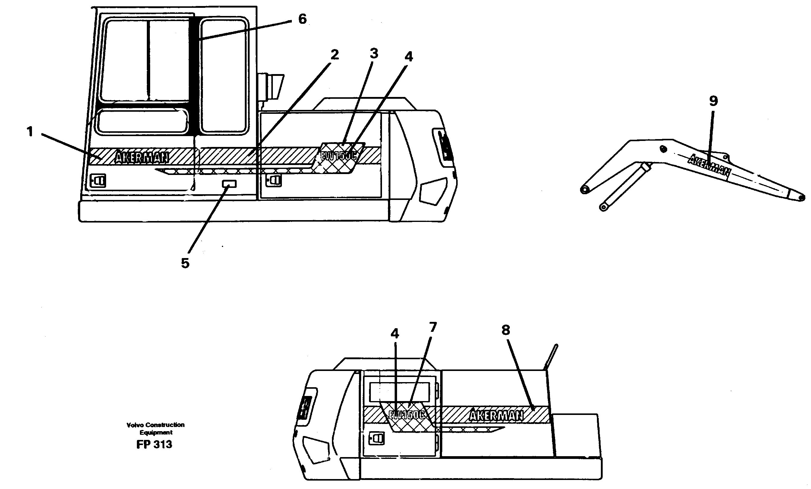 Stripes, outer location — volvo parts diagram