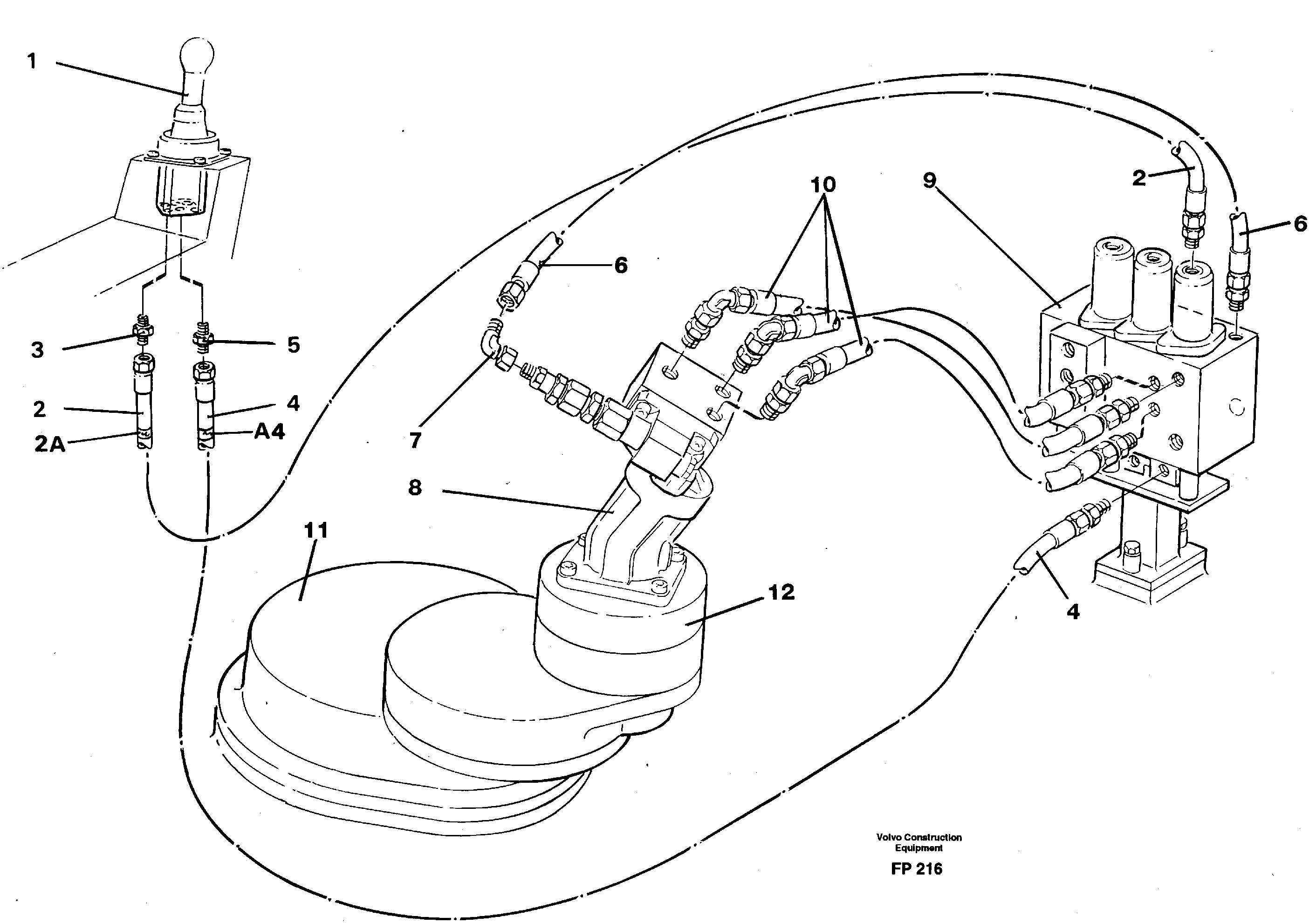 Servo hydraulics, Slewing — volvo parts diagram