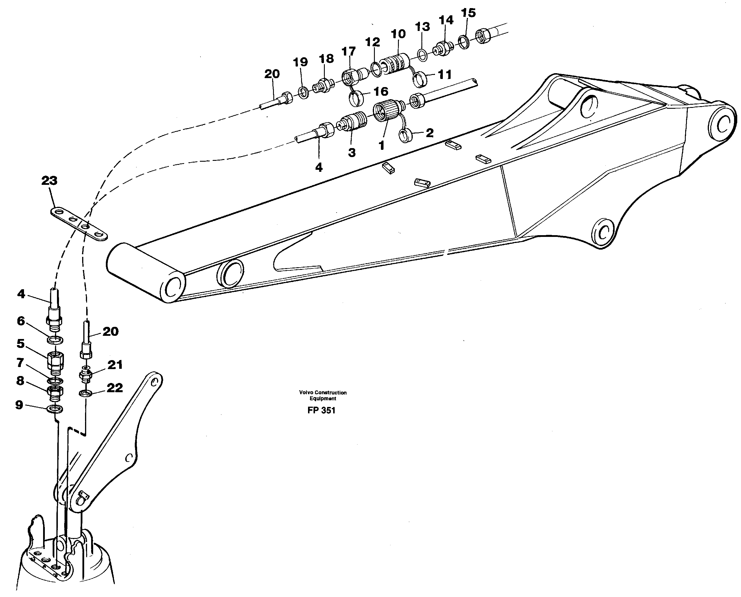 Hose kit for Peiner grab  14259416 — volvo parts diagram