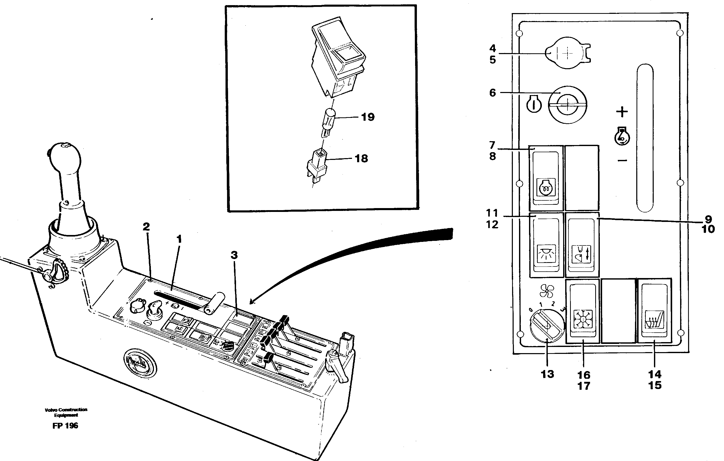 Control panel — volvo parts diagram