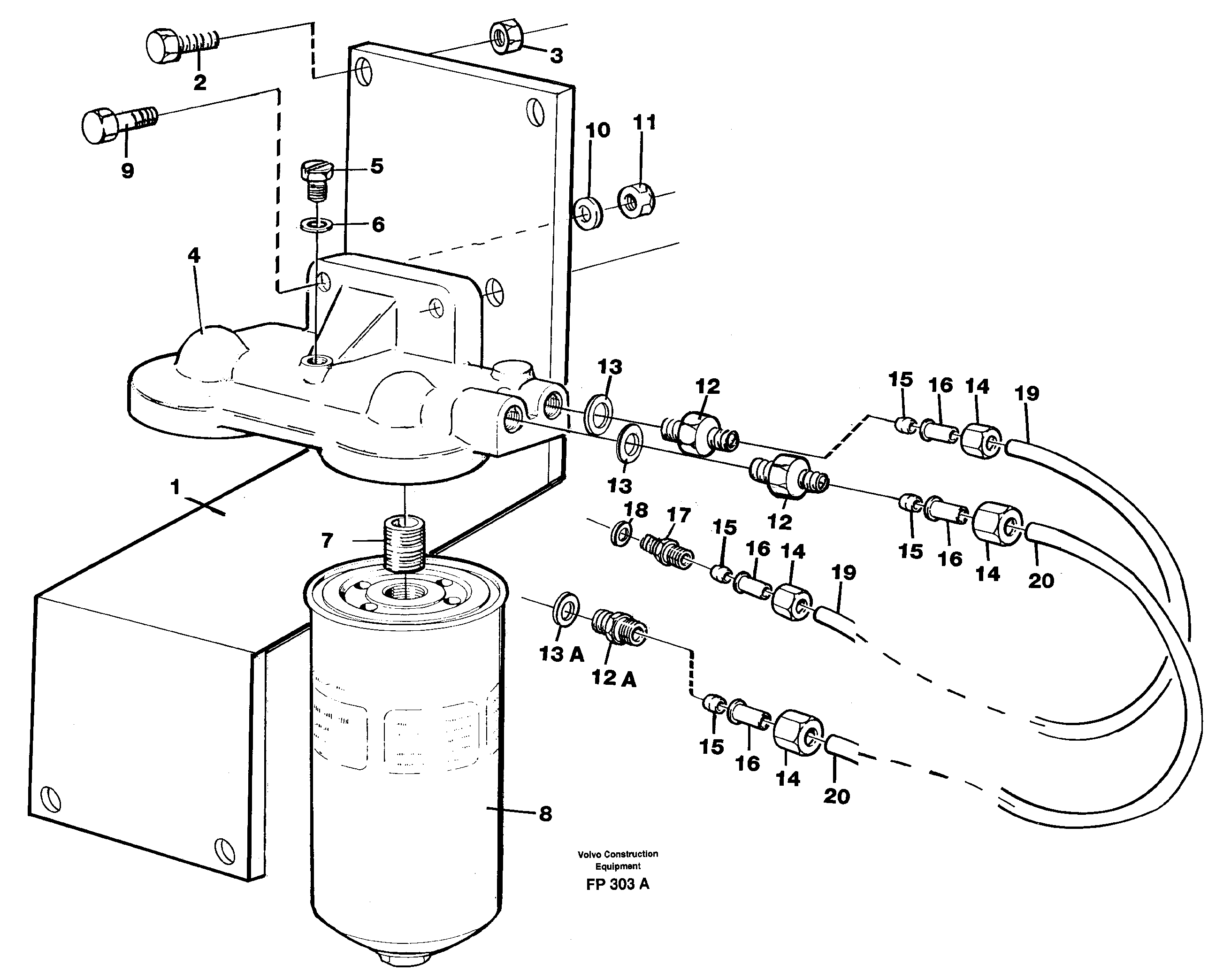Extra fuel filter 14261108 — volvo parts diagram