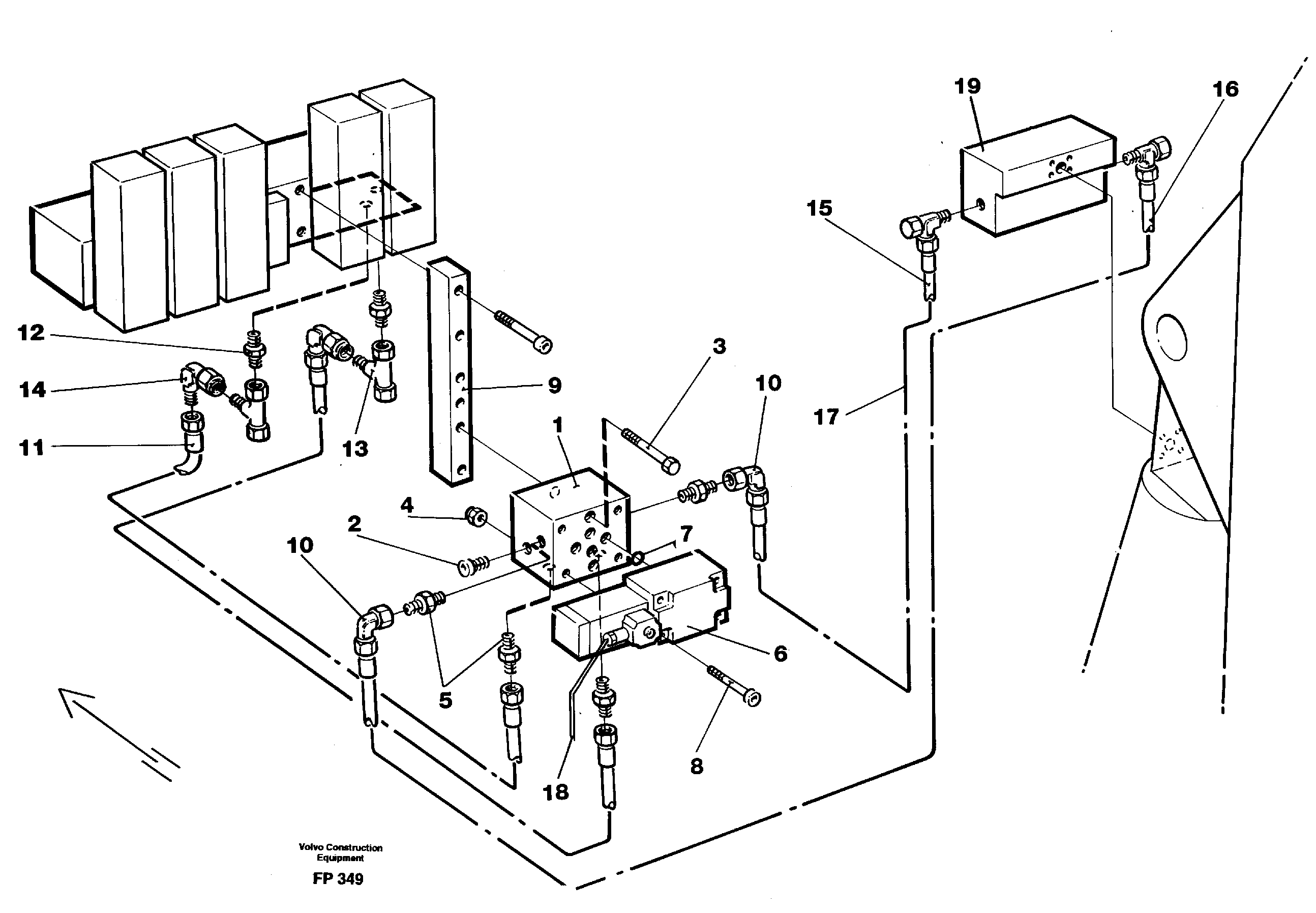 Grab hydraulics in base machine  14341340 — volvo parts diagram