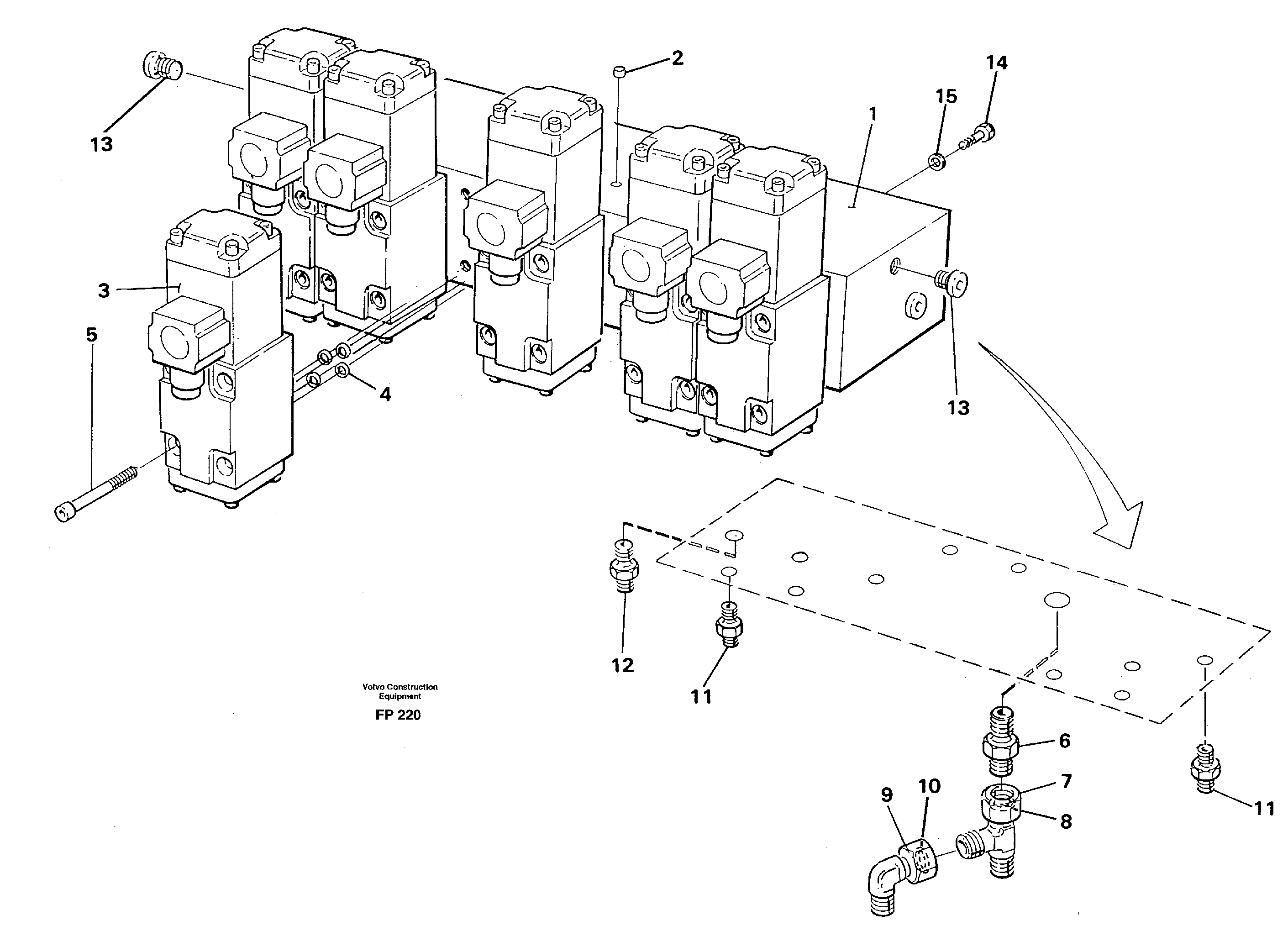 Slew valve block, crawlers — volvo parts diagram