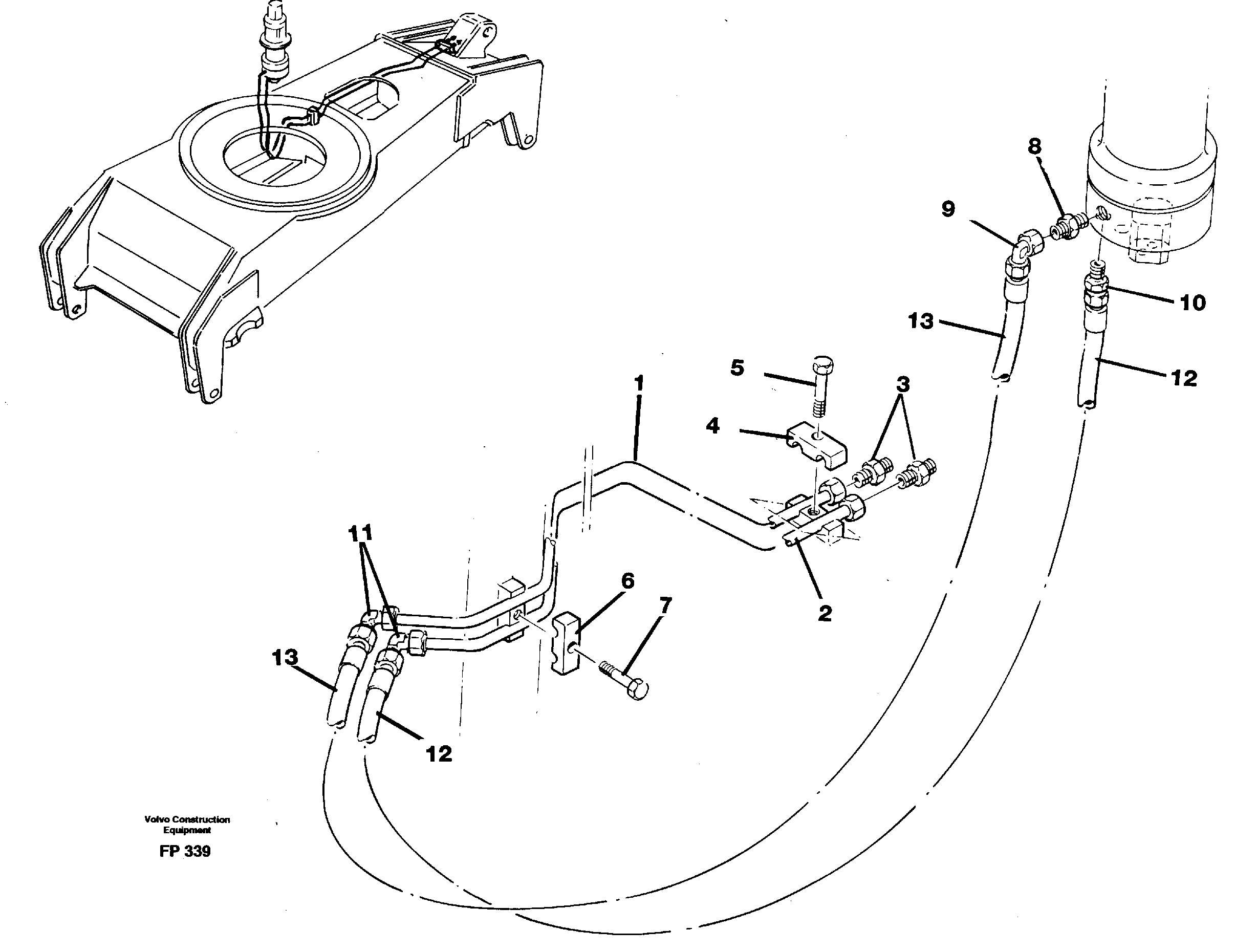 Hydraulicsystem, dozerblad,front  14253478 — volvo parts diagram