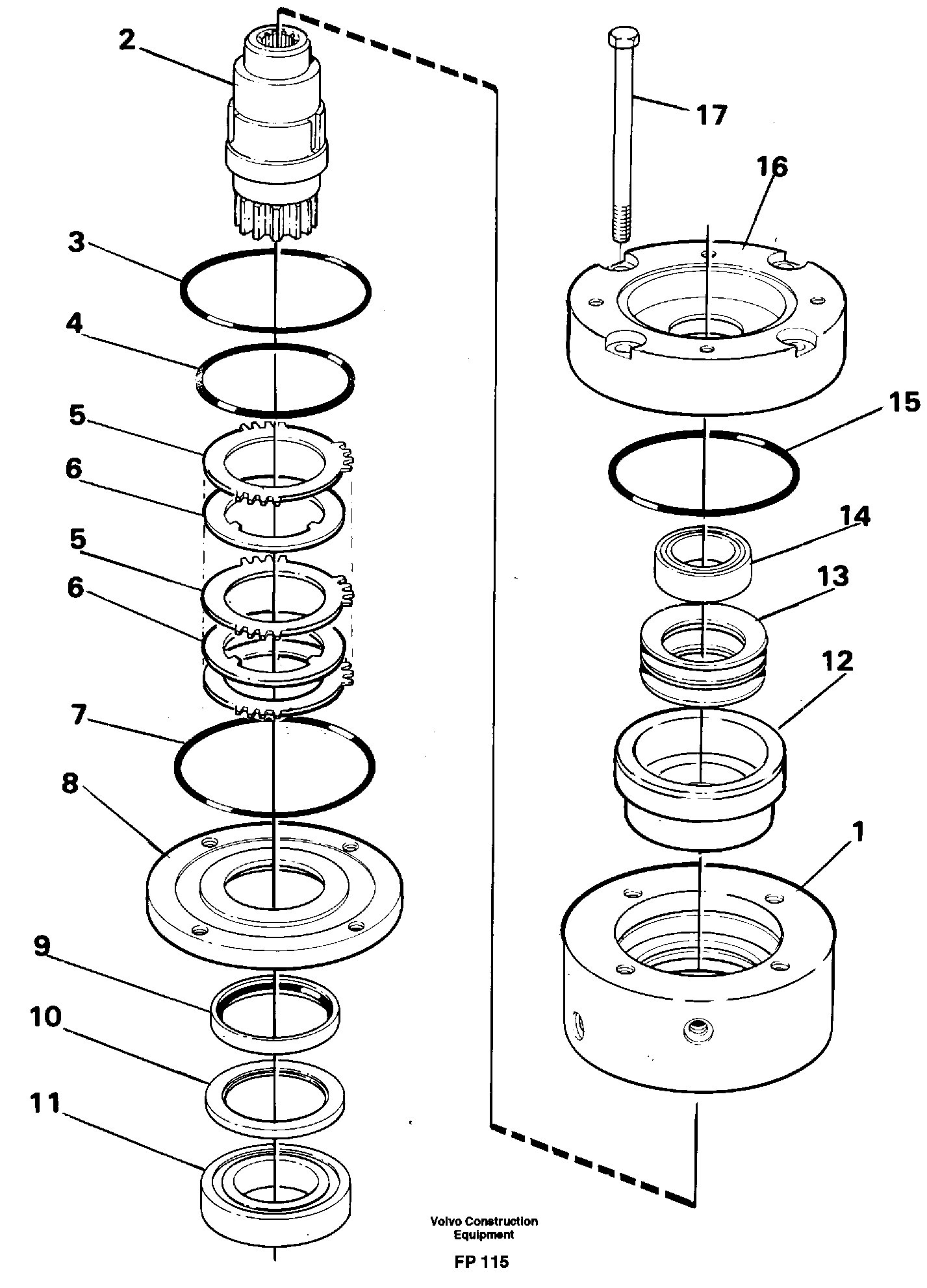 Slewing brake — volvo parts diagram