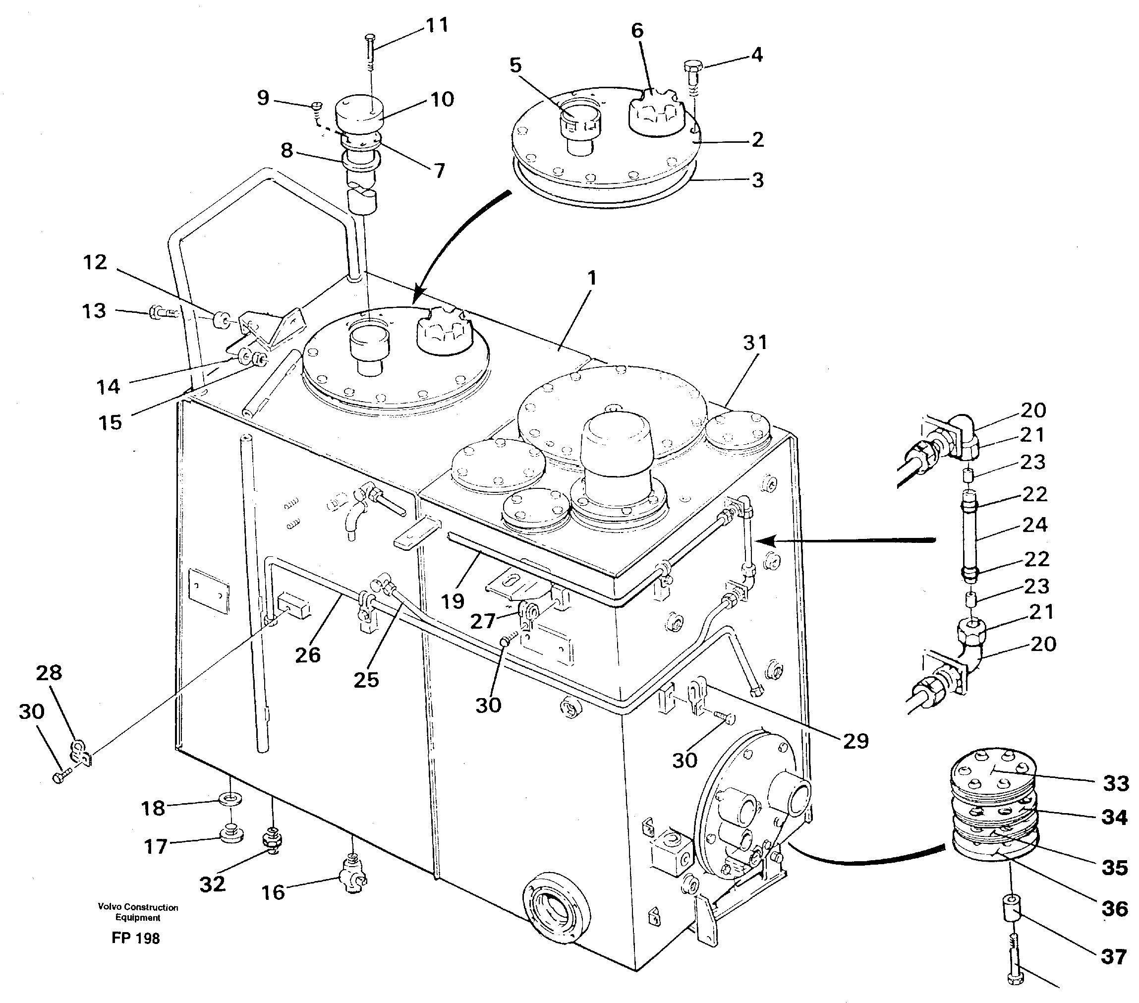 Fuel tank — volvo parts diagram