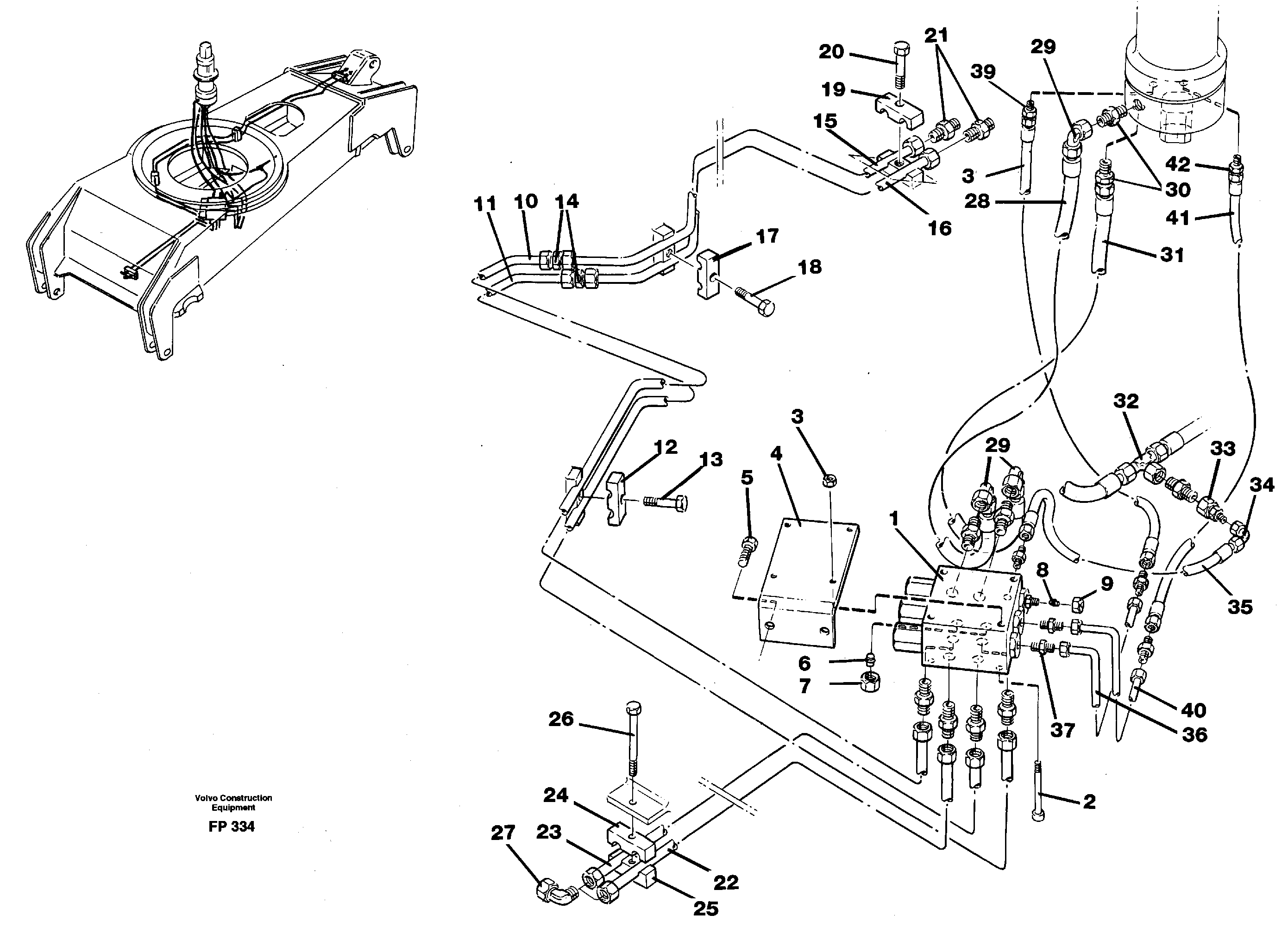 Hydraulicsystem, dozerblade,front and rear  14259920 — volvo parts diagram