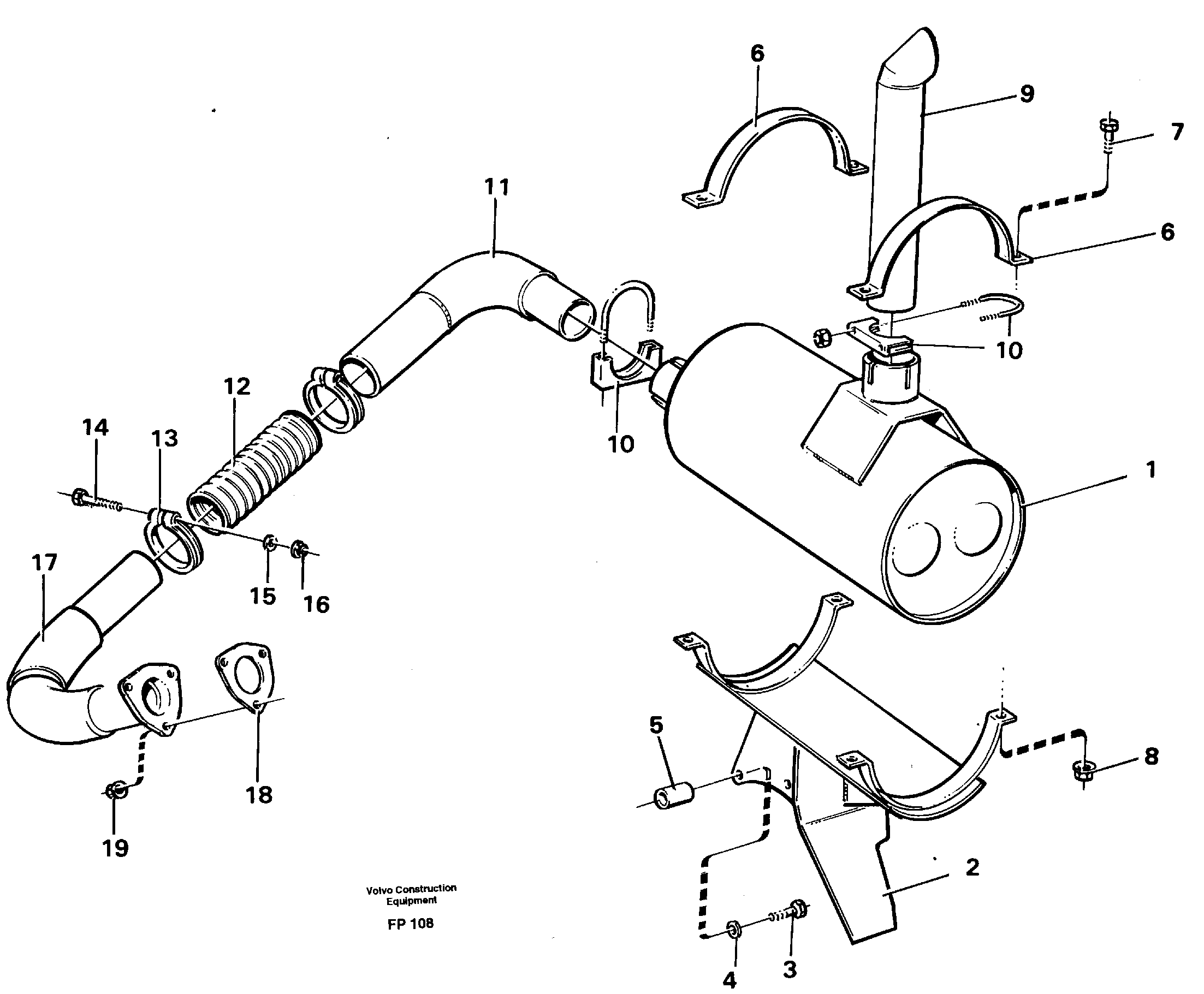 Exhaust system — volvo parts diagram