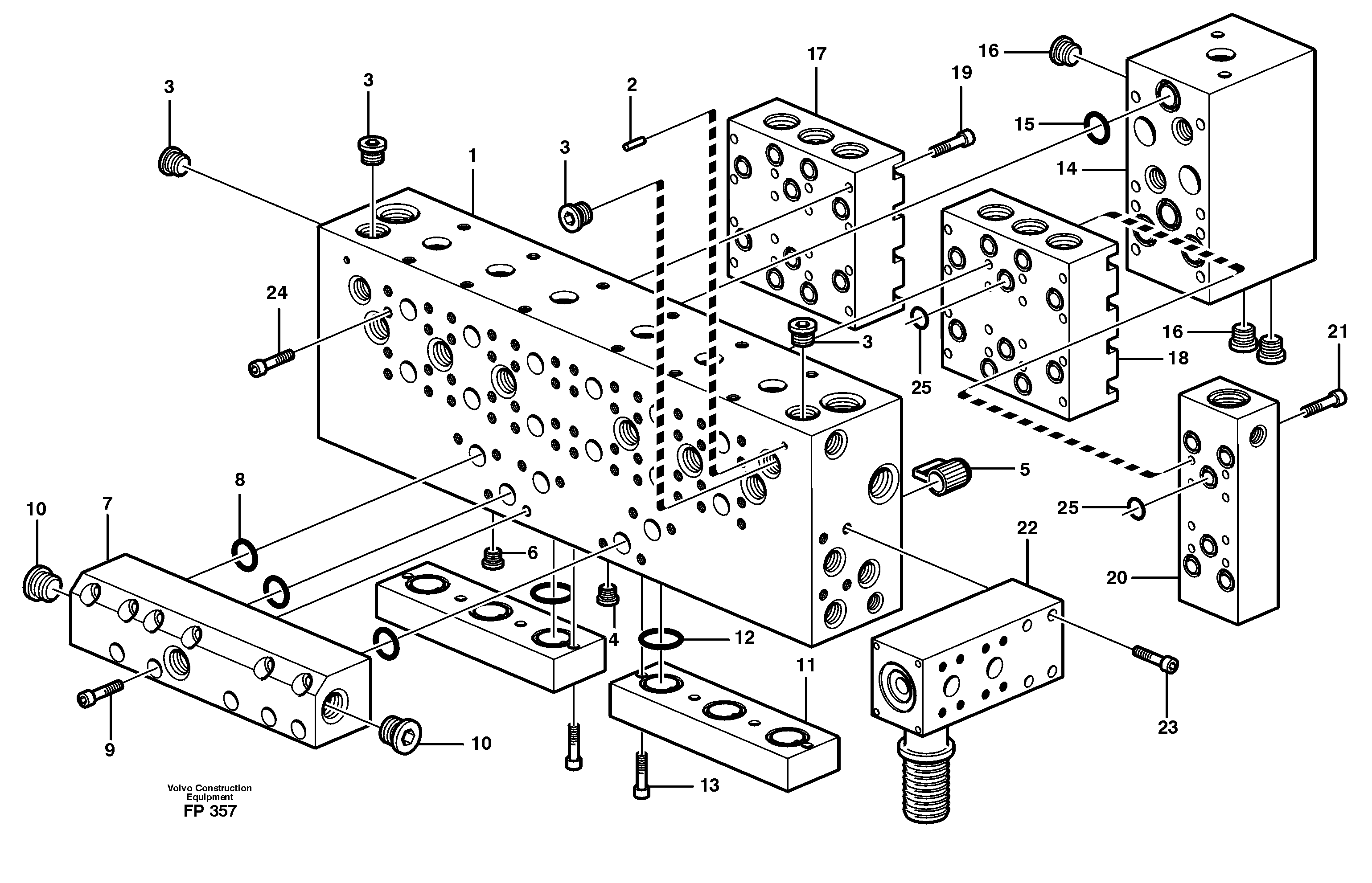 Main valve assembly, assembly block — volvo parts diagram