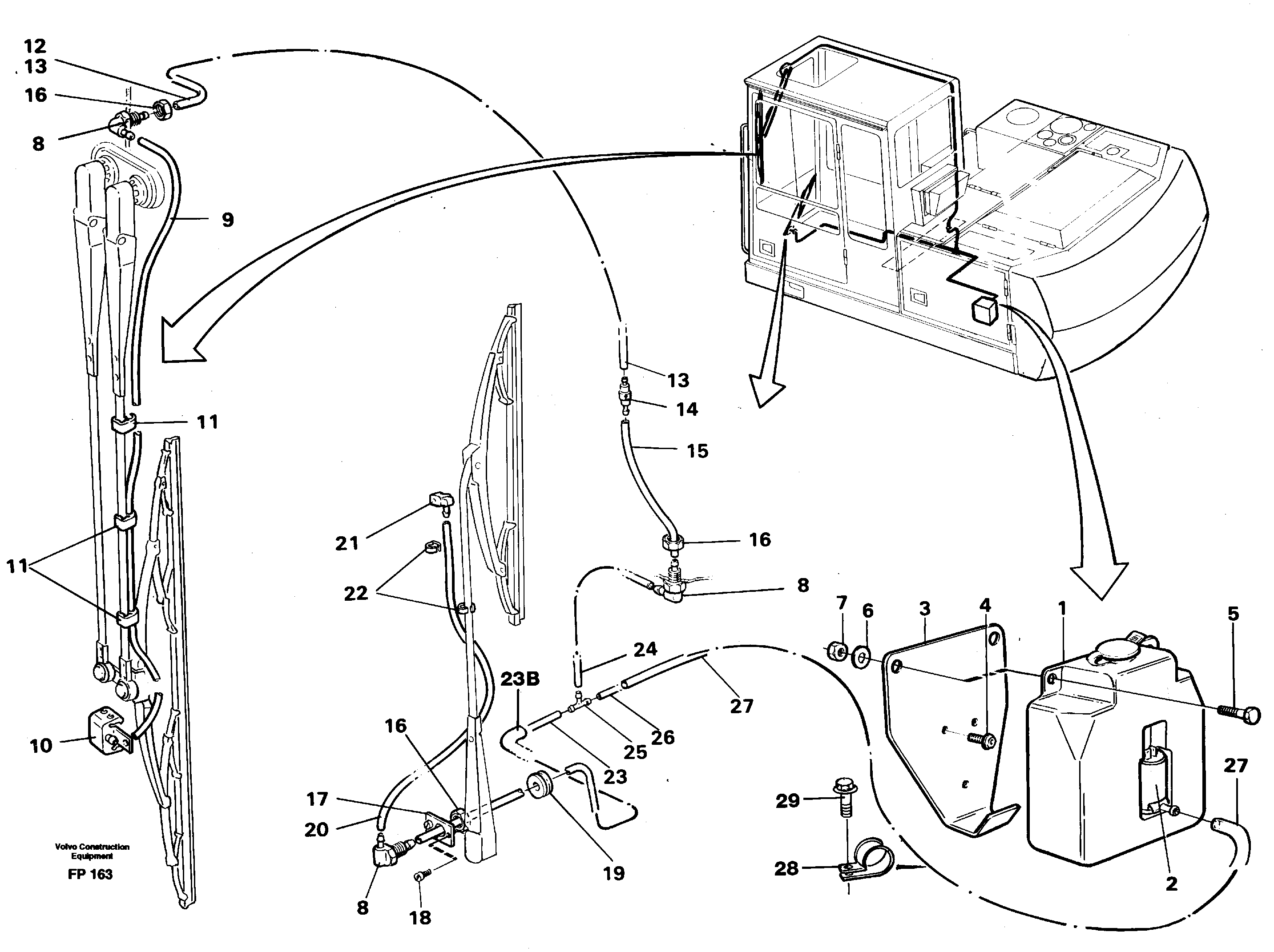 Windshield washer — volvo parts diagram