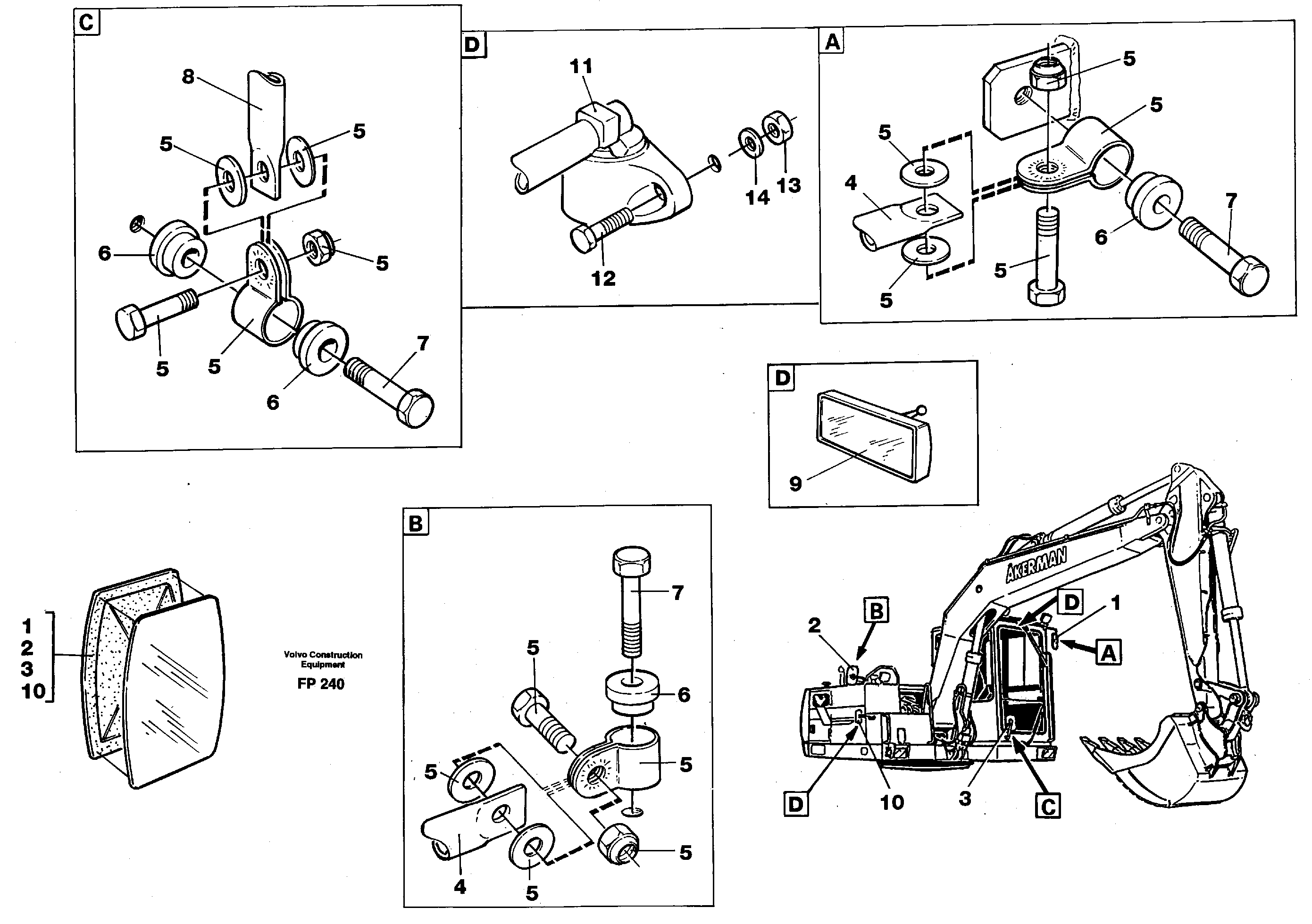 Rear view mirror — volvo parts diagram