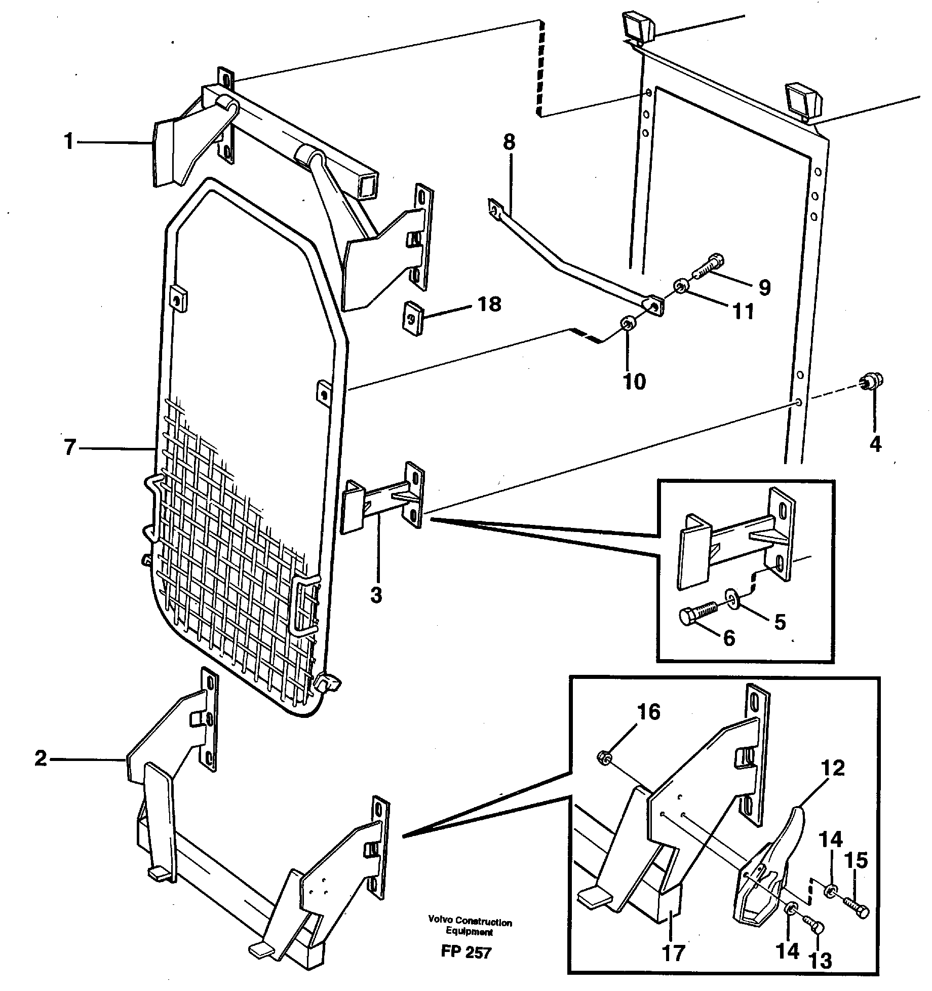 Windscreen protection 14259352 — volvo parts diagram